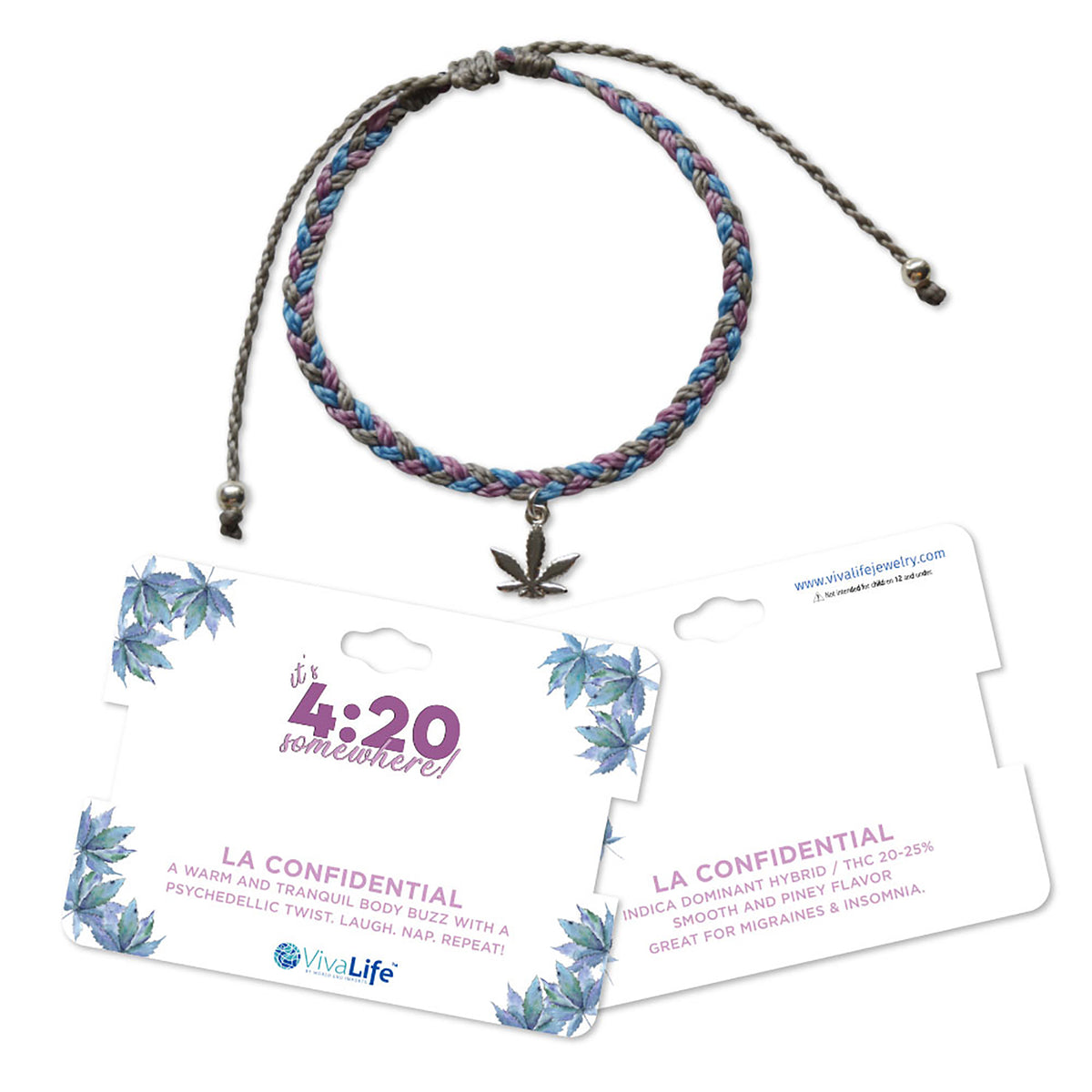 Pot Leaf Wax Cord Bracelet - Viva life Jewellery