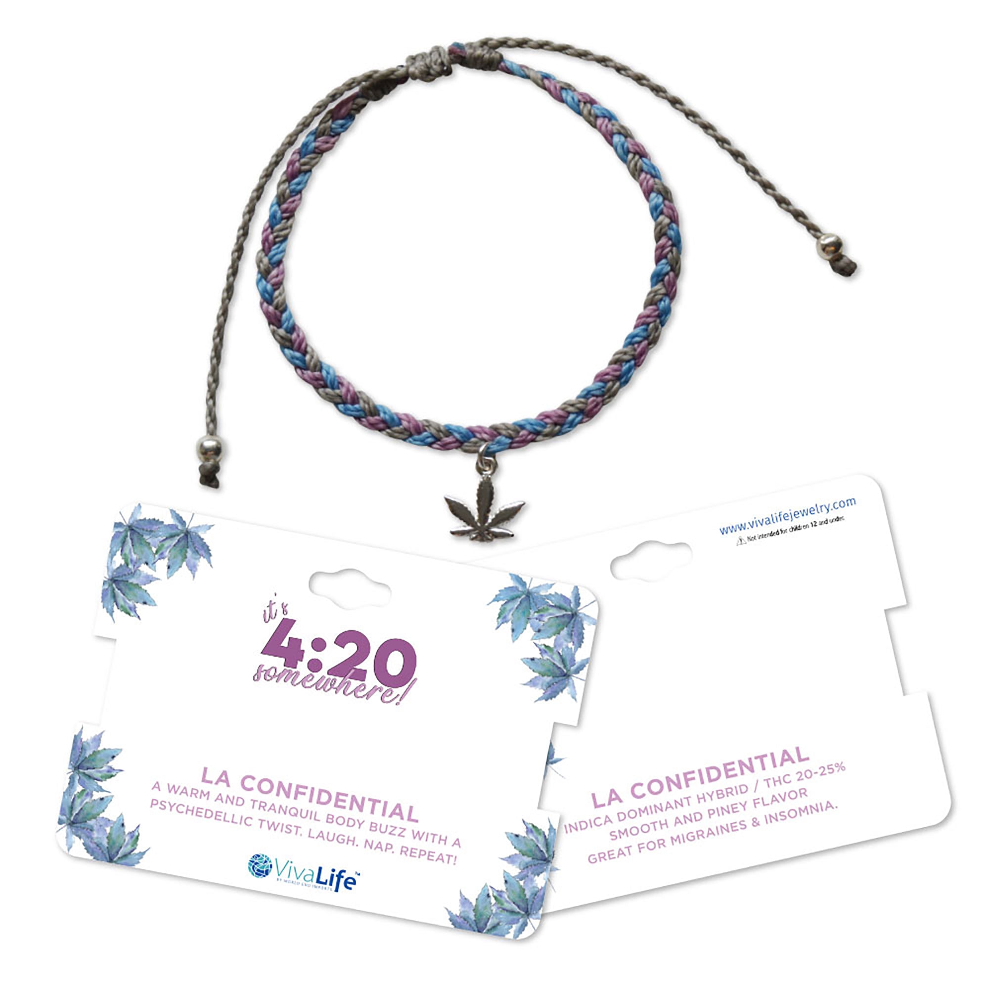 Pot Leaf Wax Cord Bracelet - Viva life Jewellery