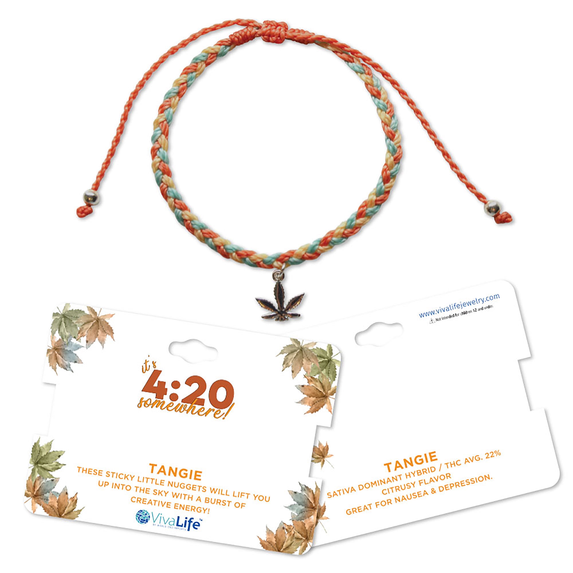 Pot Leaf Wax Cord Bracelet - Viva life Jewellery