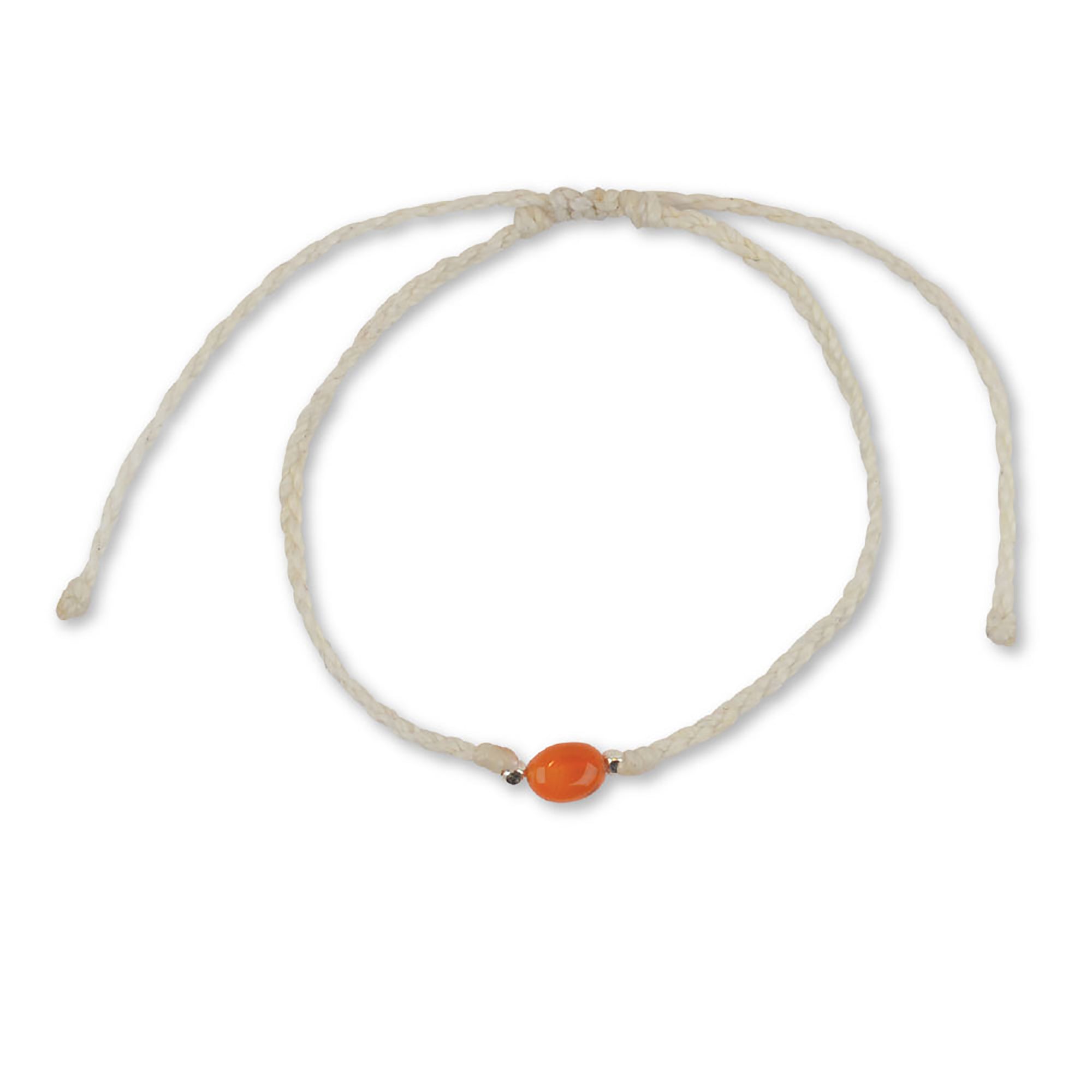 Natural Stone White Wax Cord Anklet - Viva life Jewellery