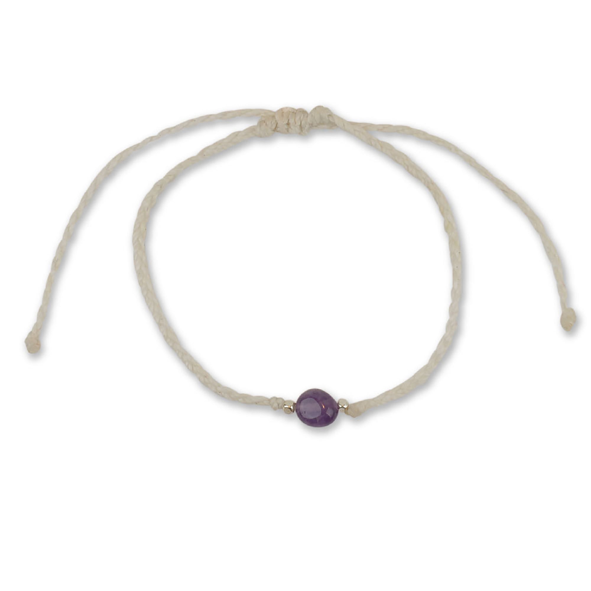 Natural Stone White Wax Cord Anklet - Viva life Jewellery