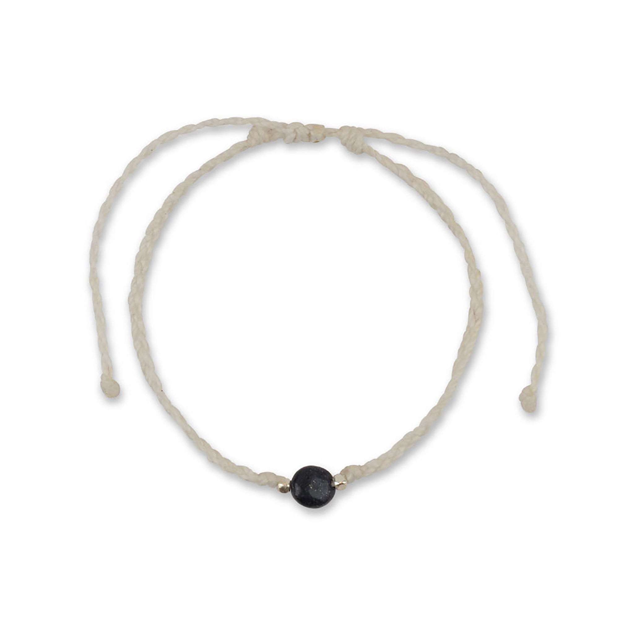 Natural Stone White Wax Cord Anklet - Viva life Jewellery