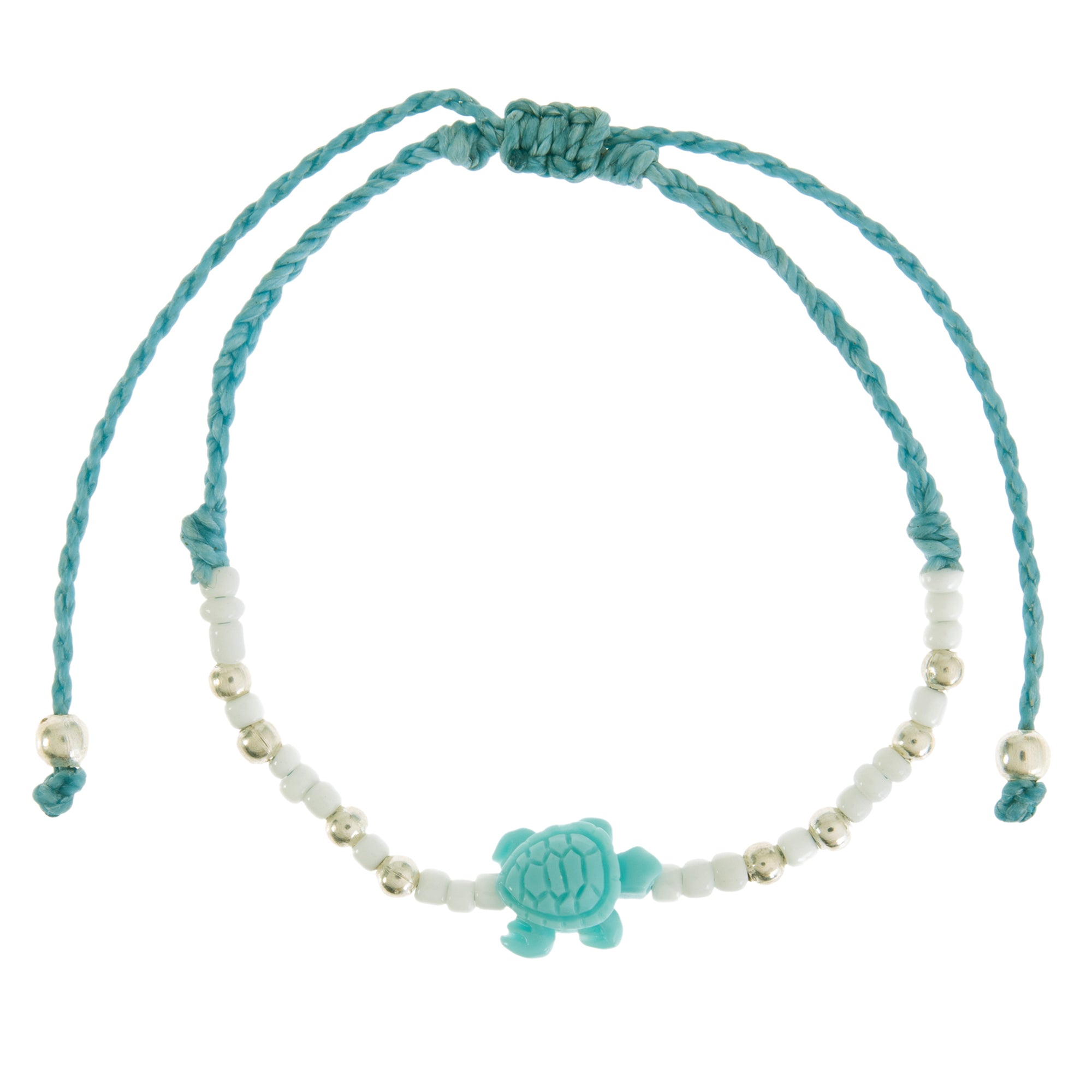 Colorful Resin Sea Turtle Seed Bead Cord Bracelet