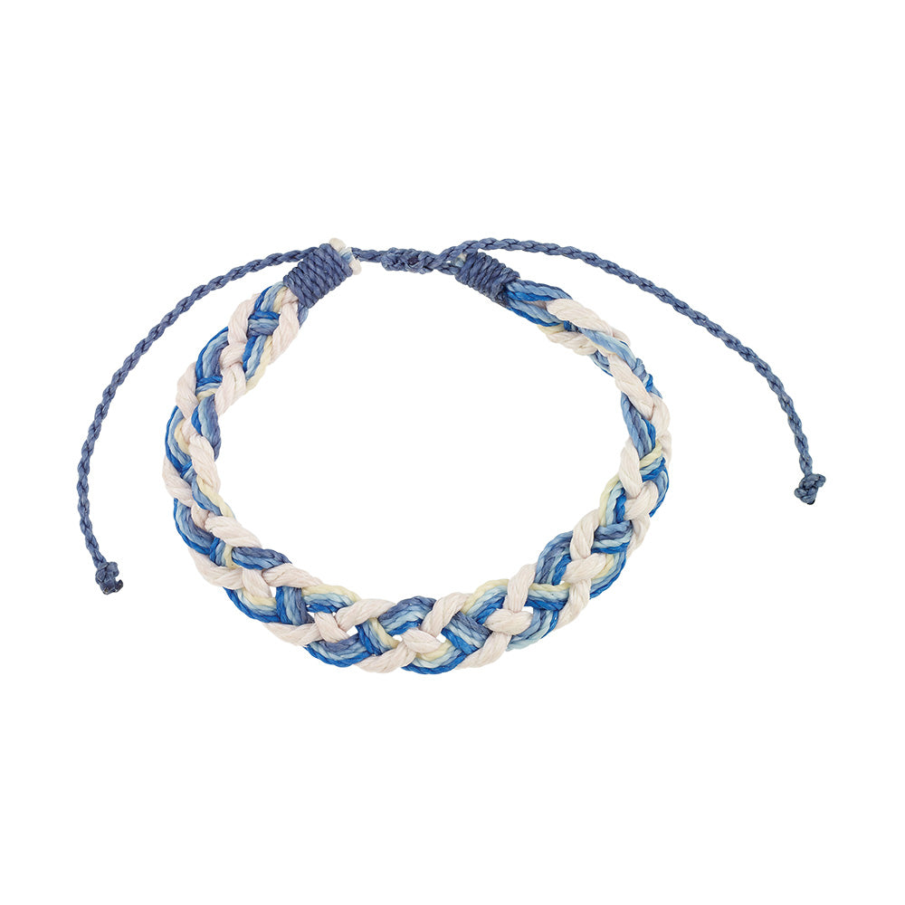 Fabric Soft Rope Bracelet Blue Yellow White Wrapped Bracelet