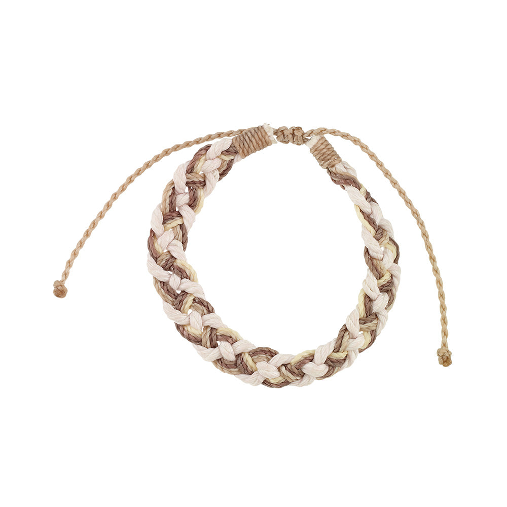 Neutral Braided Wax Cord Bracelet