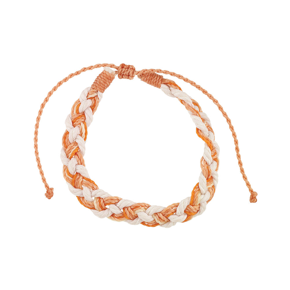 Neutral Braided Wax Cord Bracelet