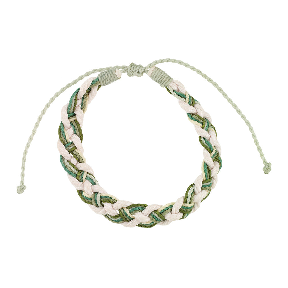 Neutral Braided Wax Cord Bracelet