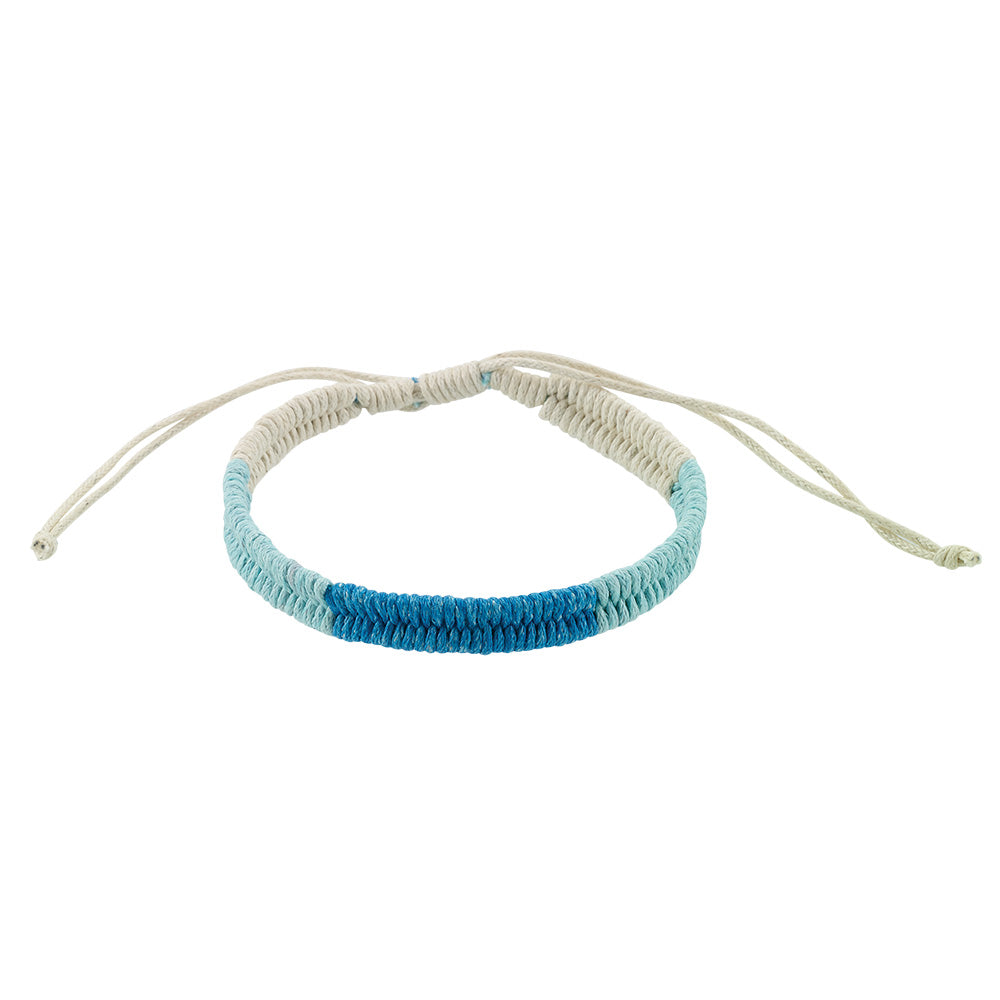 Blue Hues Linen and Macrame Bracelet