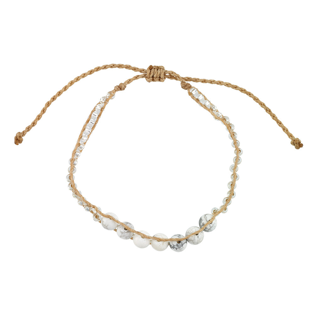 Adjustable Wax Cord &amp; Stone Mix Bracelet