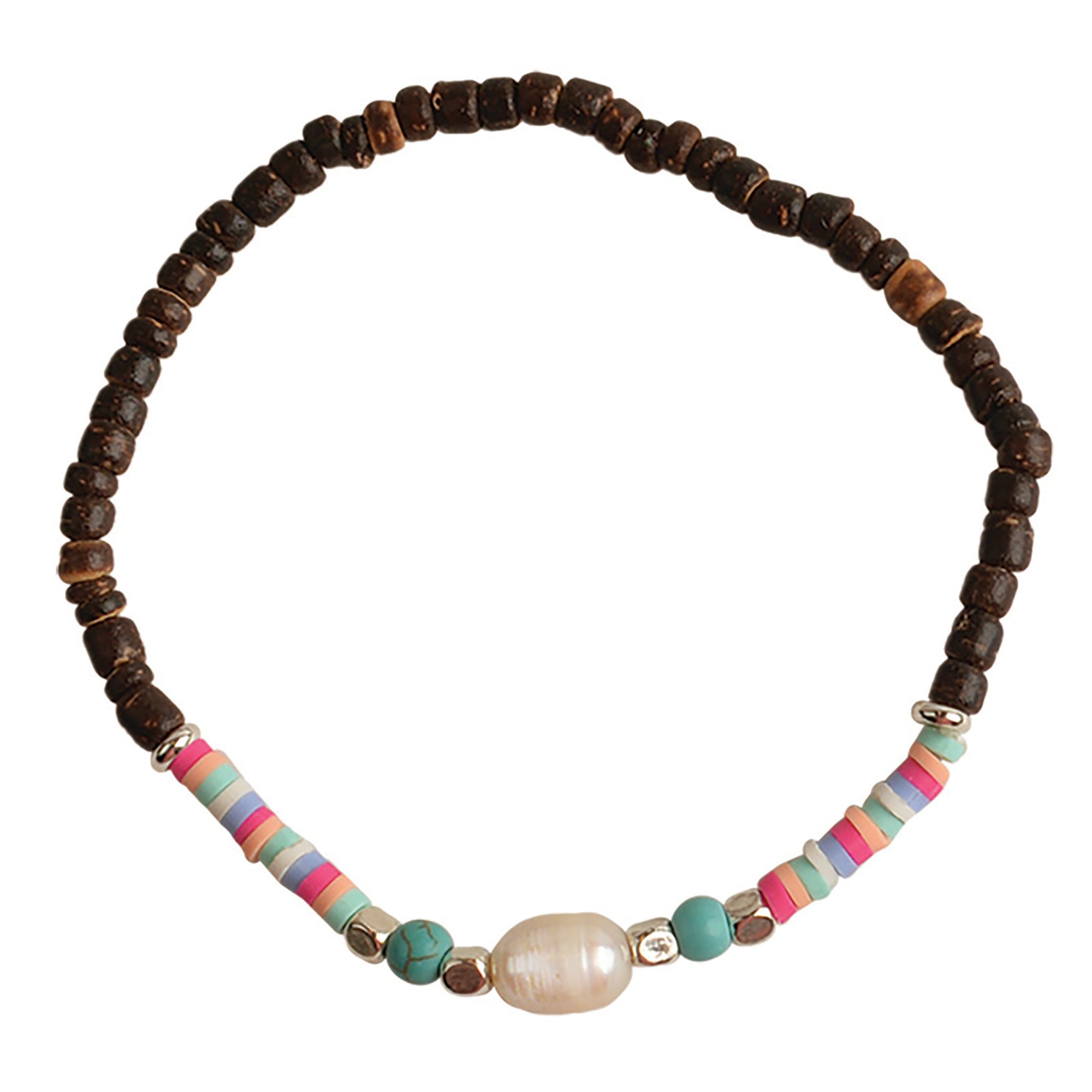 Wood, Fimo & Turquoise Howlite Bracelet - Viva life Jewellery