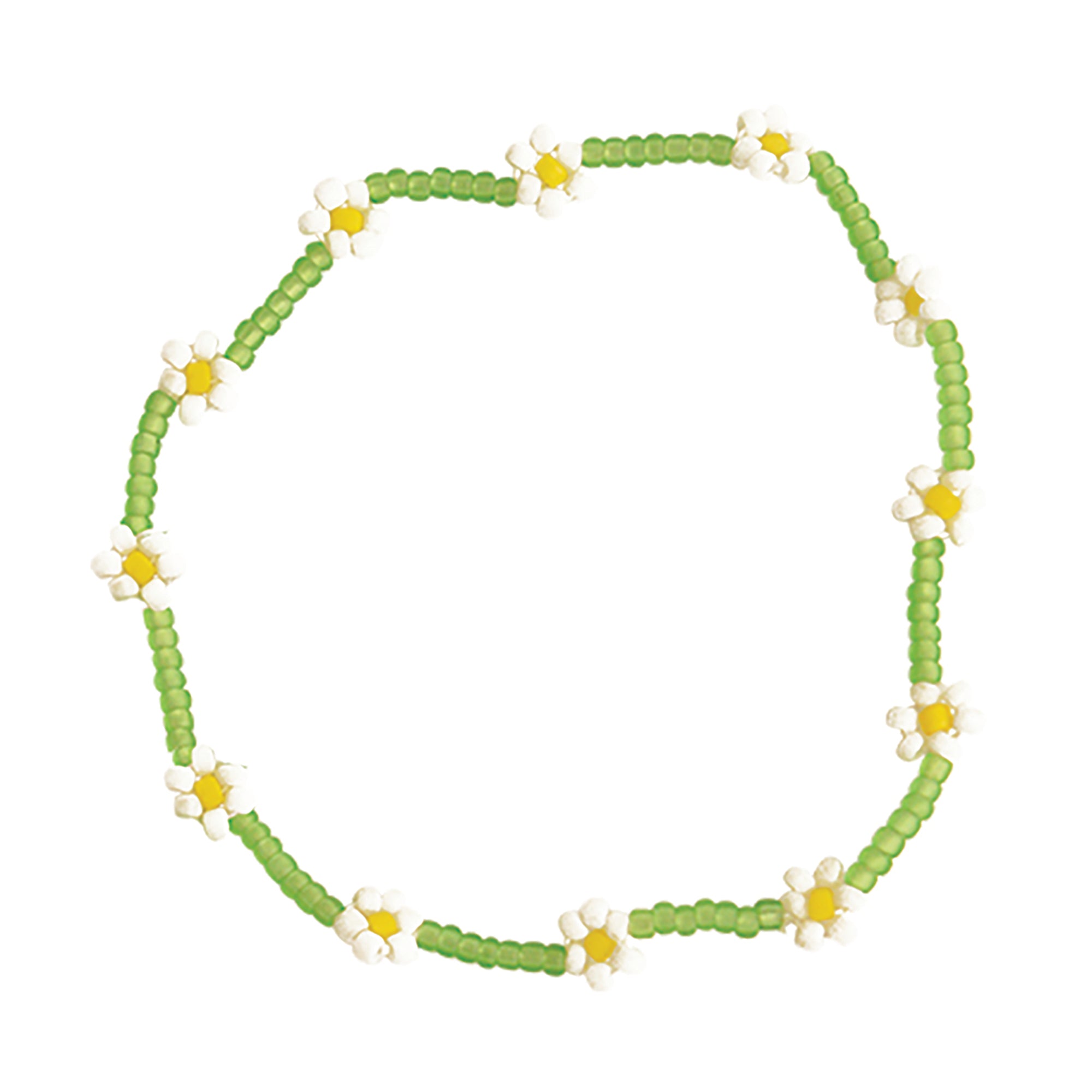 Frosted Seed Bead Daisy Stretch Bracelet - Viva life Jewellery