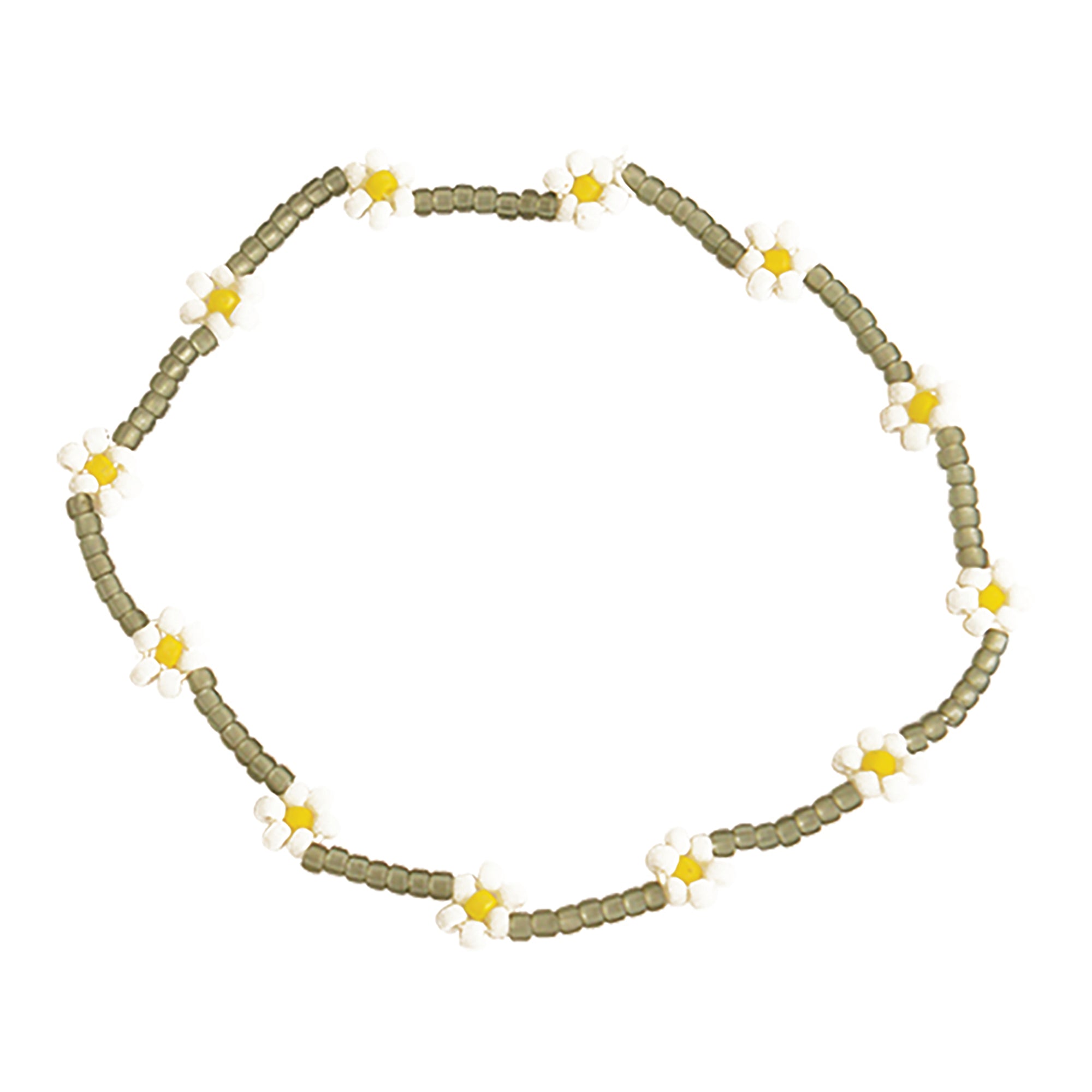 Frosted Seed Bead Daisy Stretch Bracelet - Viva life Jewellery