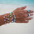 Handmade Seed Bead Daisy Stretch Bracelet
