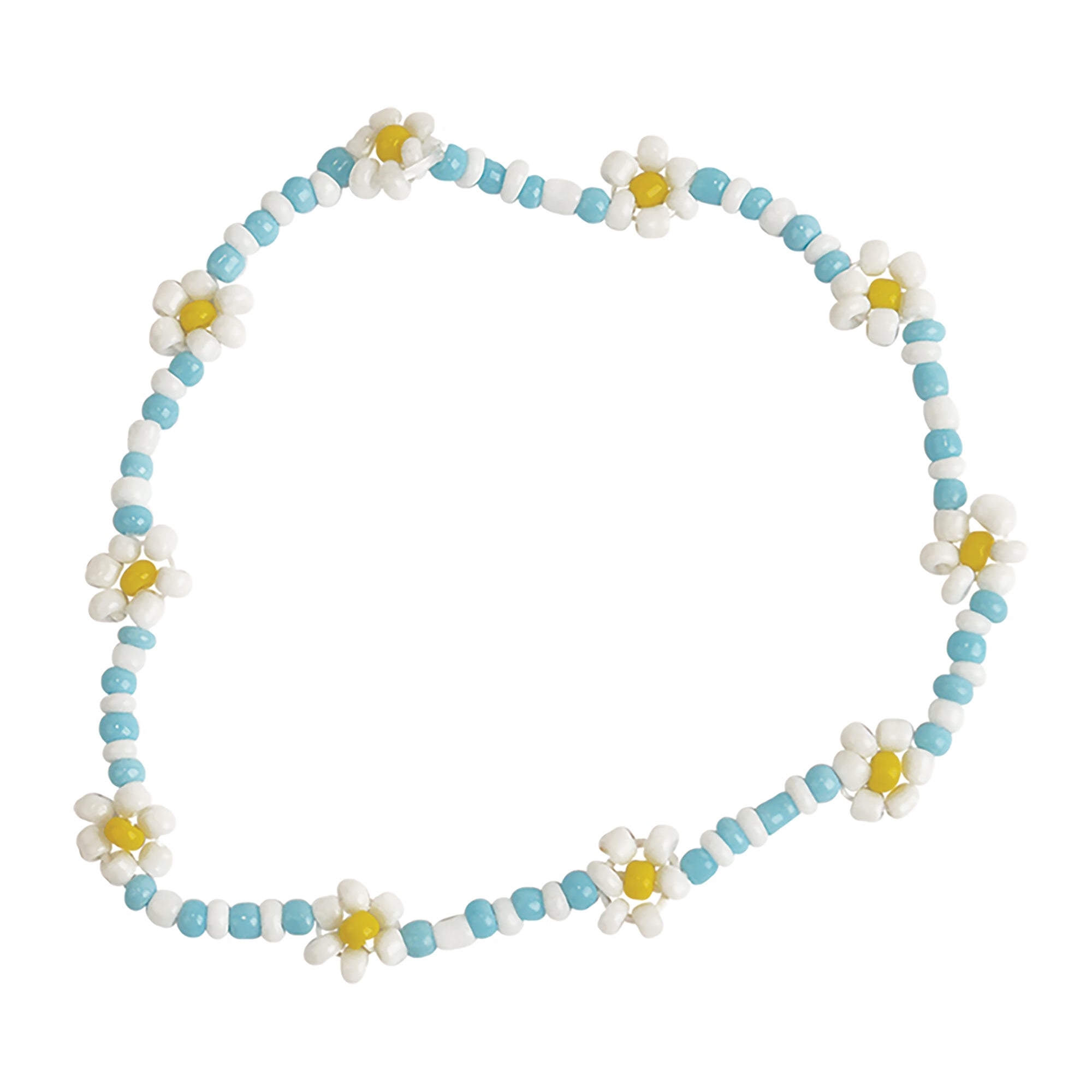 Handmade Seed Bead Daisy Stretch Bracelet