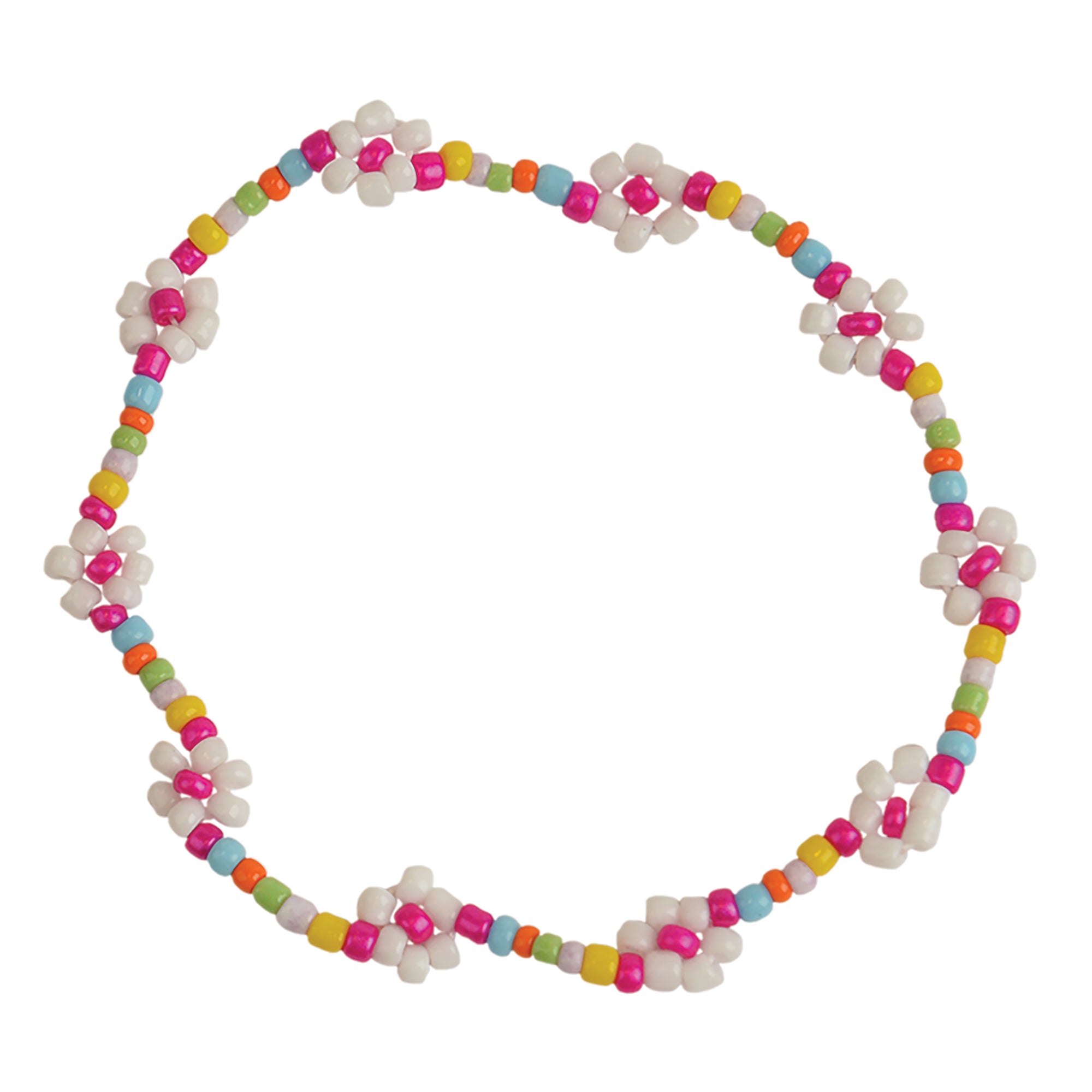 Handmade Seed Bead Daisy Stretch Bracelet