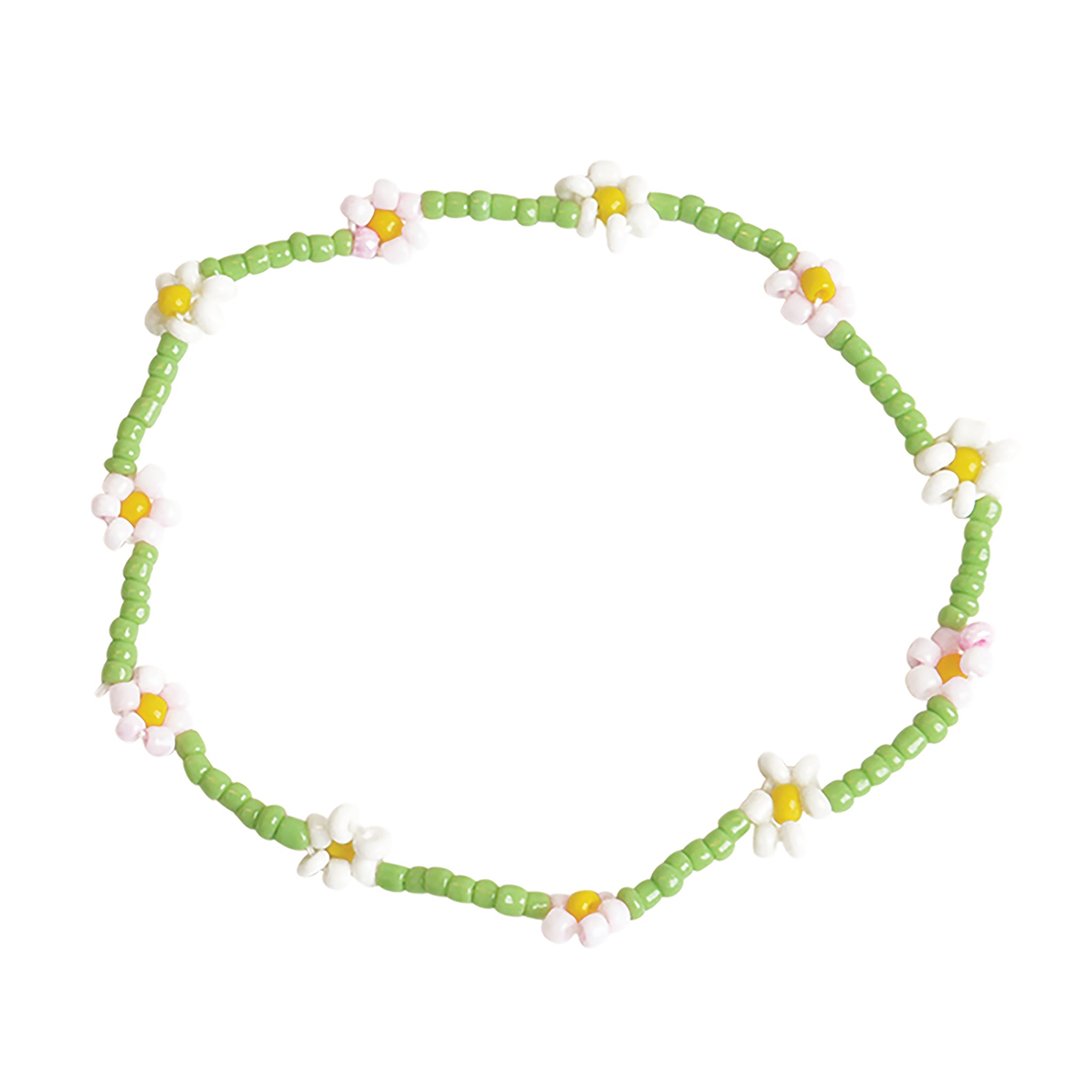 Bulk Daisy Flower Seed Bead Bracelet - Choose Your Favorite String Color! 10 Bracelets (-10%)