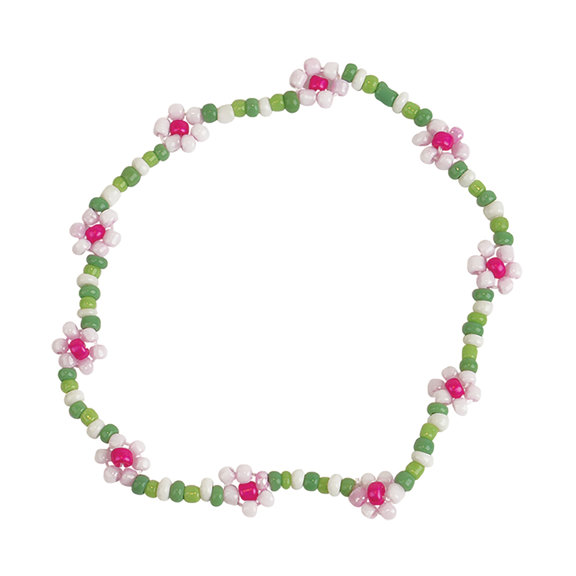 Handmade Seed Bead Daisy Stretch Bracelet