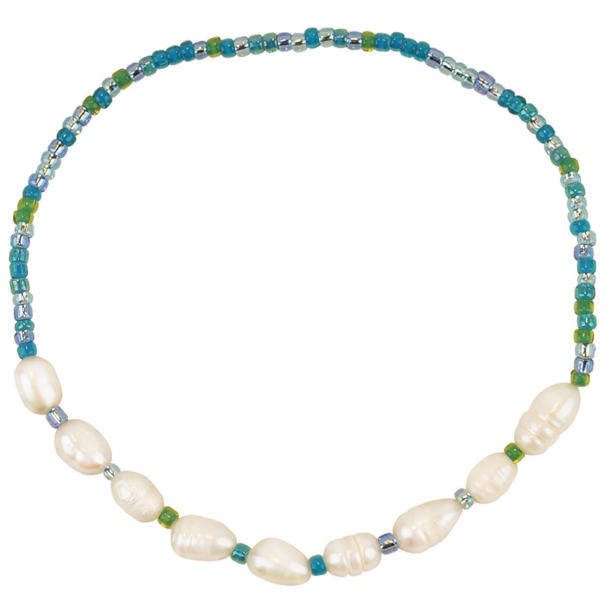 Blue Seed Bead &amp; Rice Pearl Bracelet - Viva life Jewellery