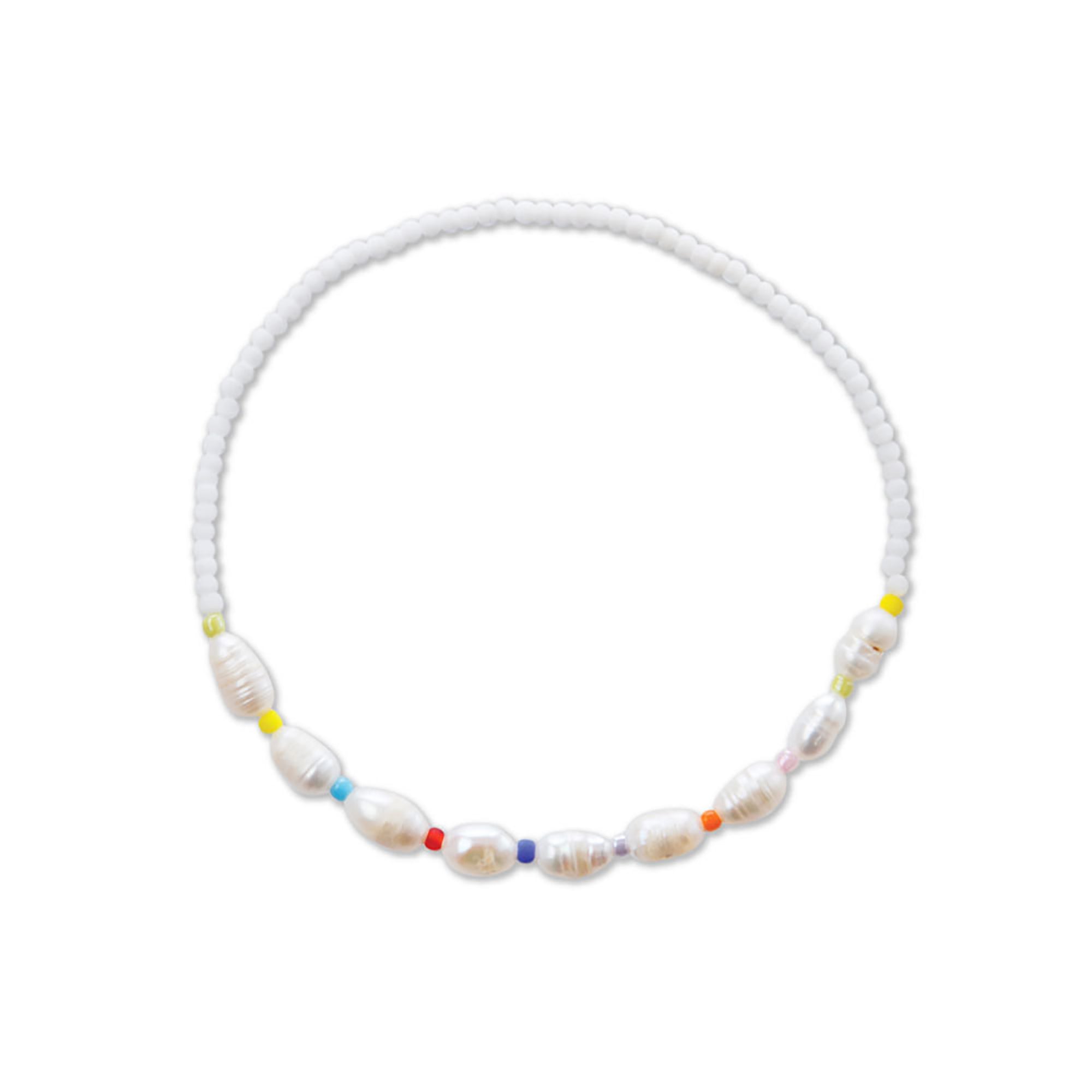 Multi Color Seed Bead & Rice Pearl Bracelet - Viva life Jewellery