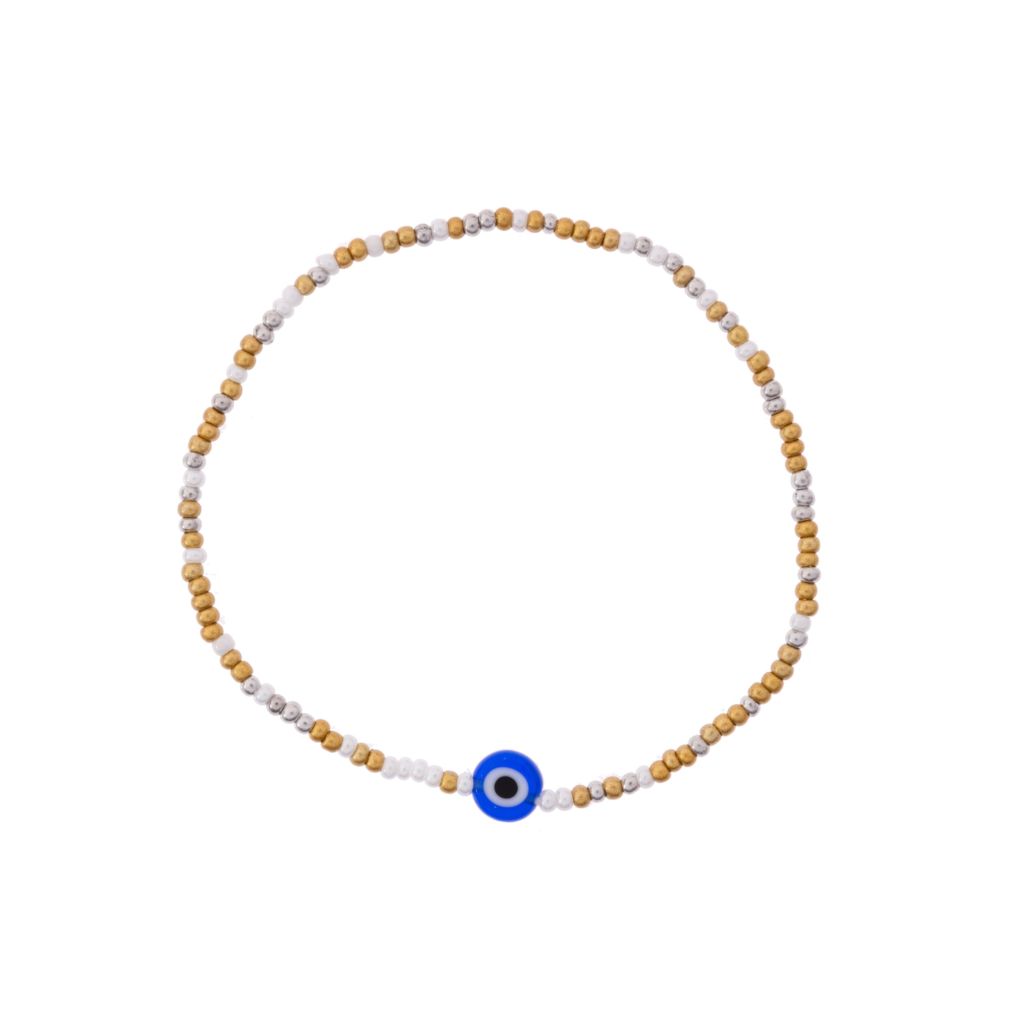 Tiny Seedbead Evil Eye Bracelet