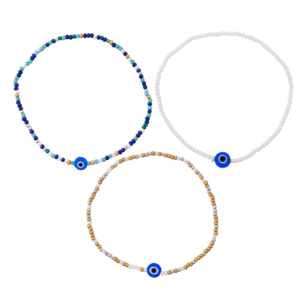 Tiny Seedbead Evil Eye Bracelet