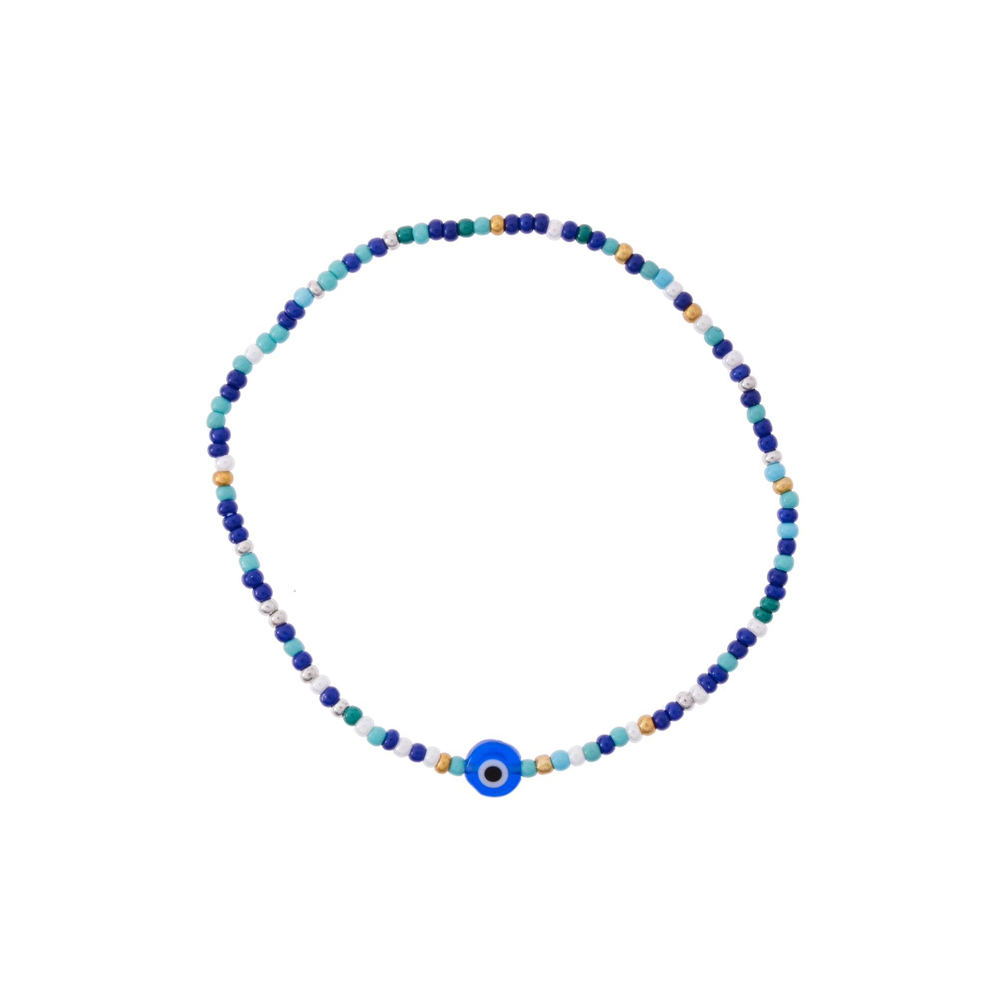 Tiny Seedbead Evil Eye Bracelet