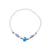 White Seedbead & Fimo Evil Eye Bracelet