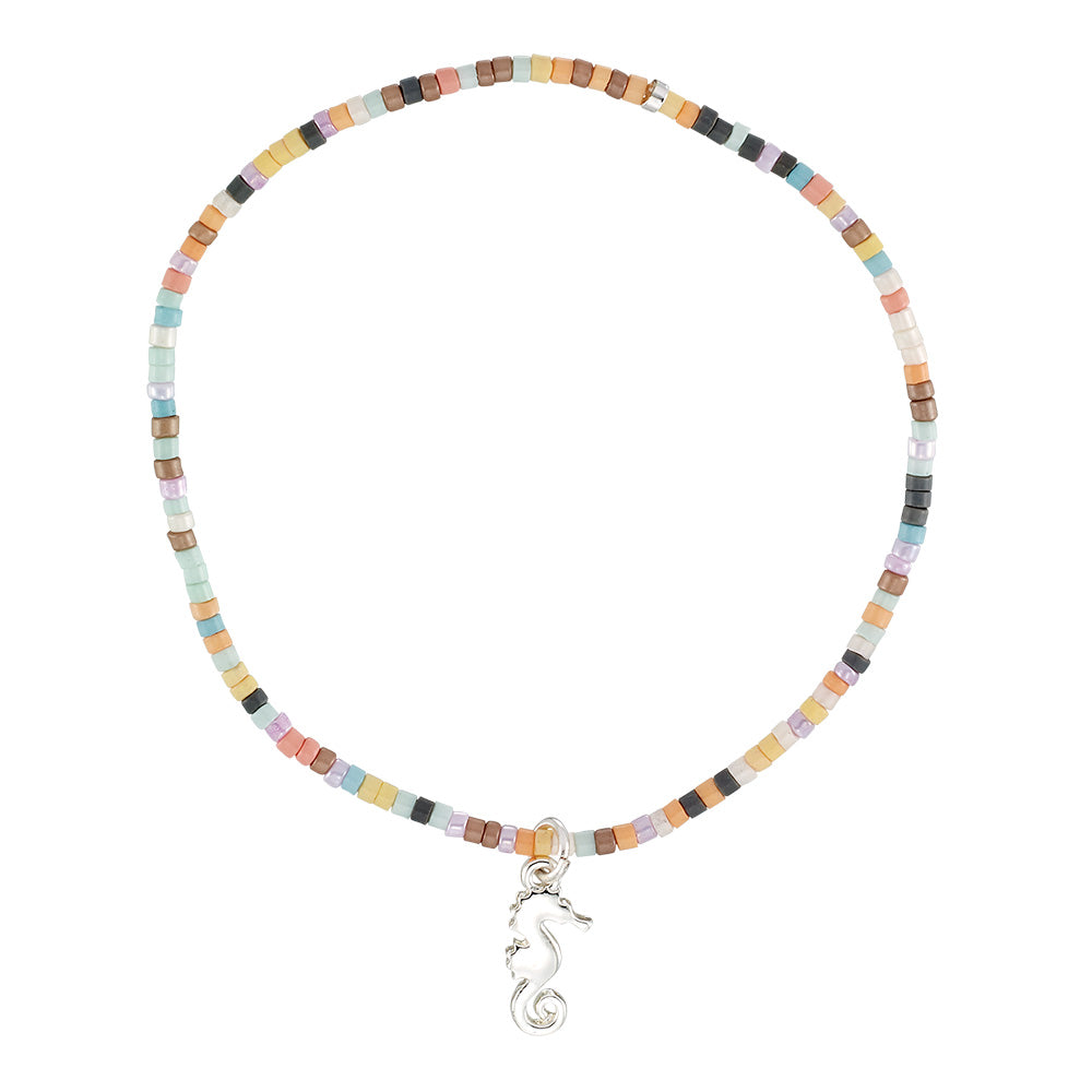 Tiny Pastel Seedbead Charm Bracelet