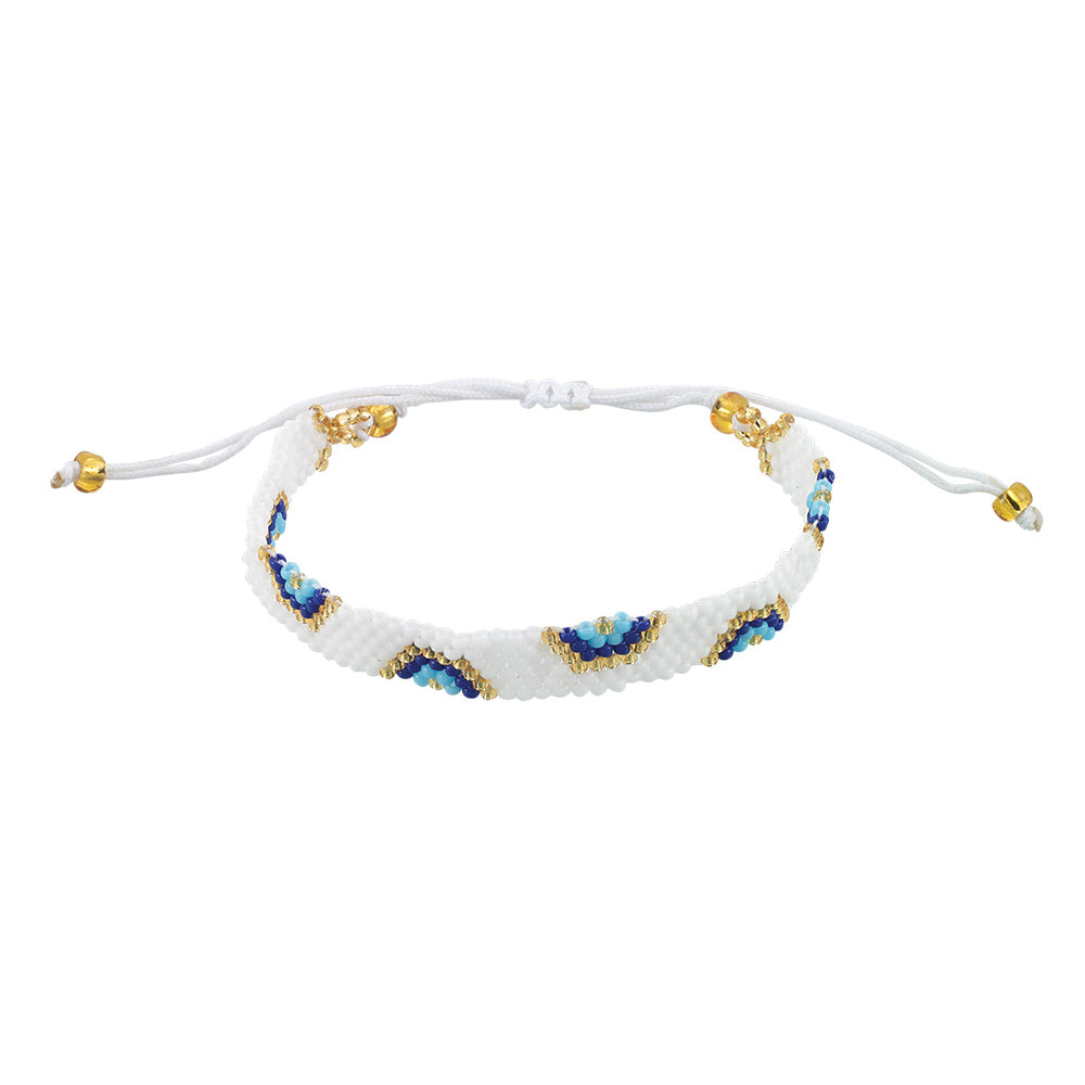 Eye of Protection Seed Bead Adjustable Bracelet