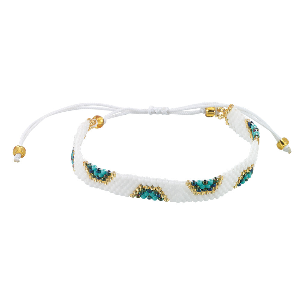 Eye of Protection Seed Bead Adjustable Bracelet