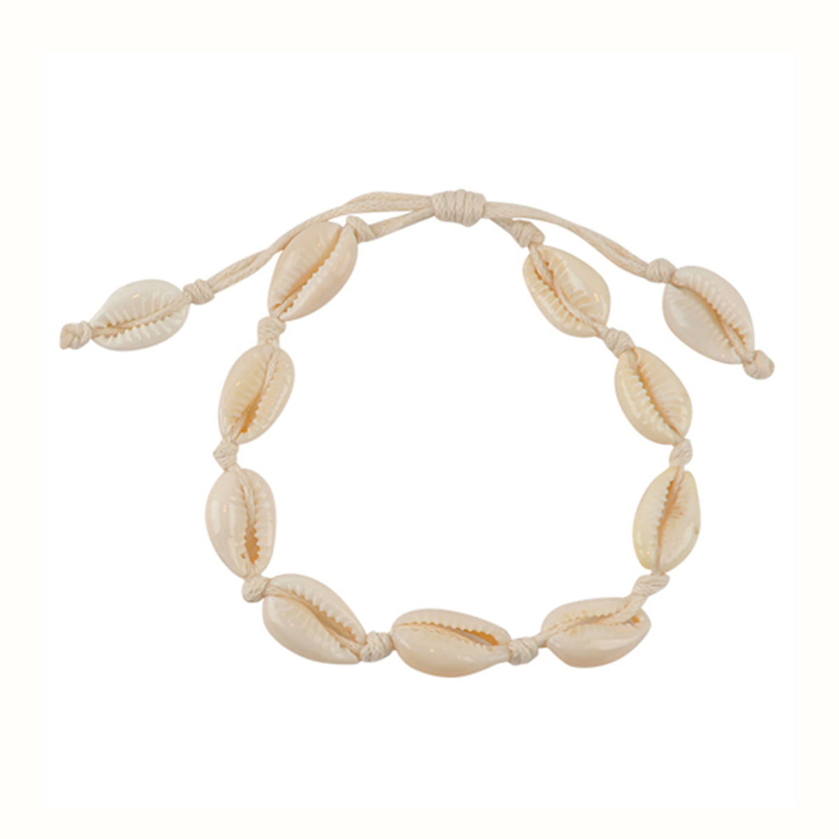 Cowrie Handmade Slide Knot Linen Bracelet