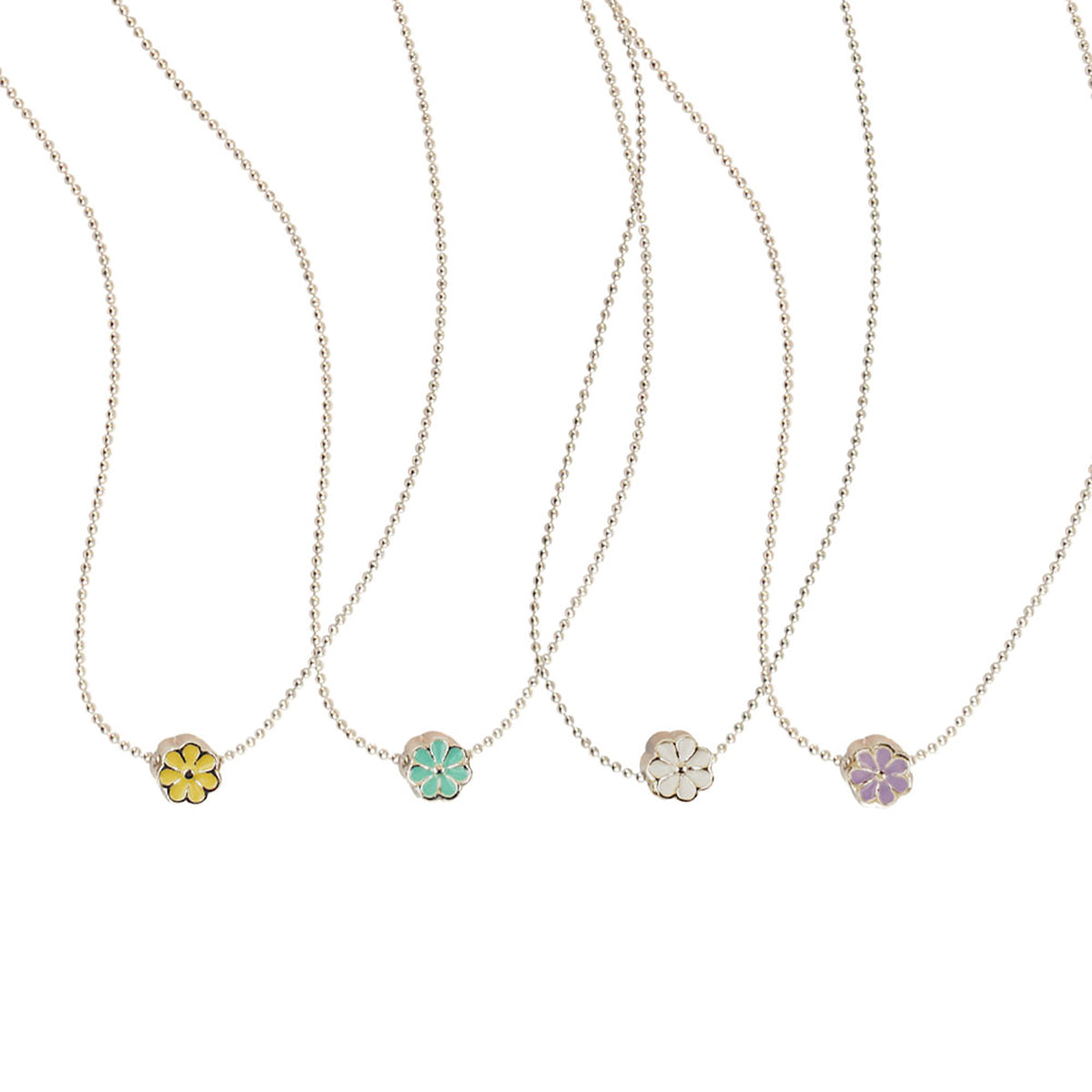 Enamel Daisy Ball Chain Necklace - Viva life Jewellery