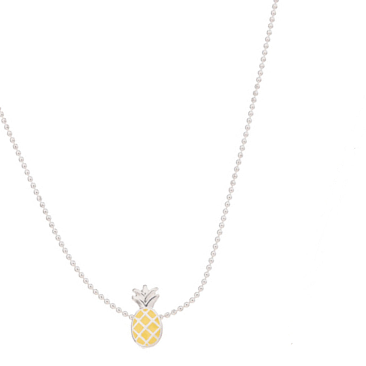 Colorful Enamel Pineapple Ball Chain Necklace