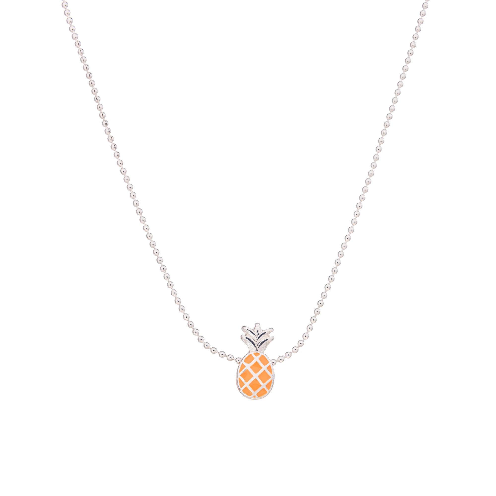 Colorful Enamel Pineapple Ball Chain Necklace