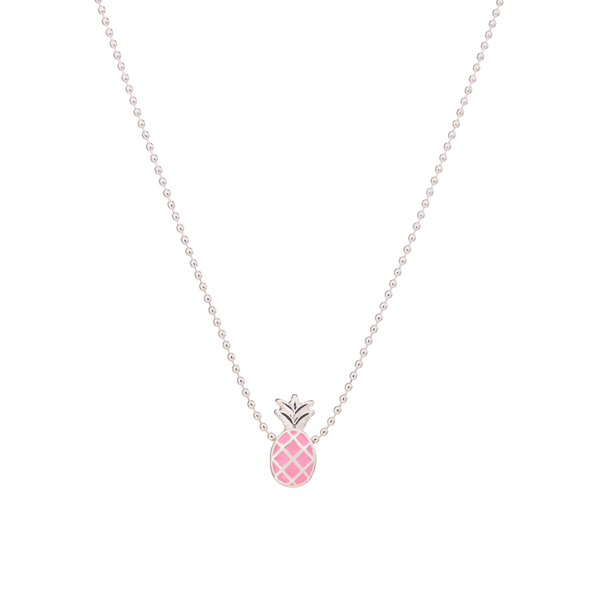 Colorful Enamel Pineapple Ball Chain Necklace