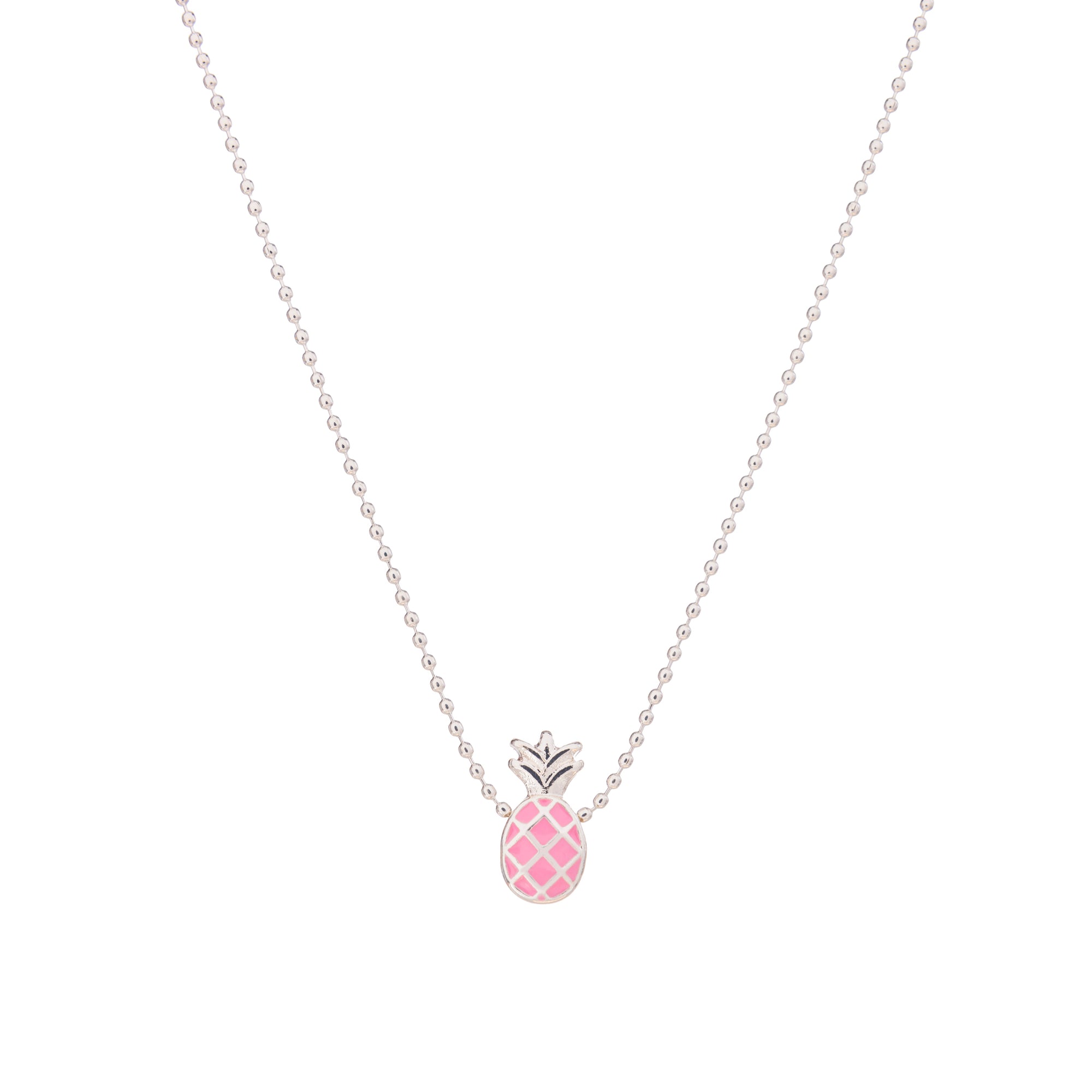 Colorful Enamel Pineapple Ball Chain Necklace
