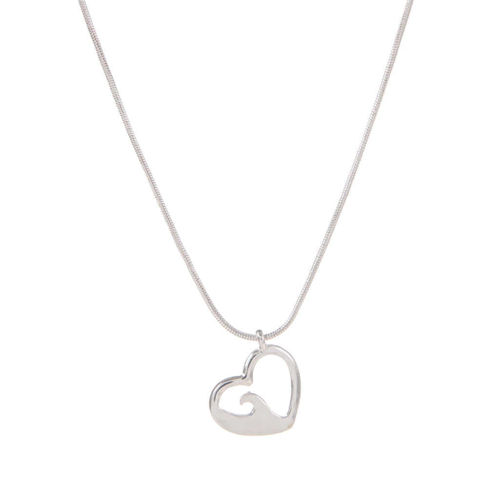 Heart Wave Snake Chain Necklace