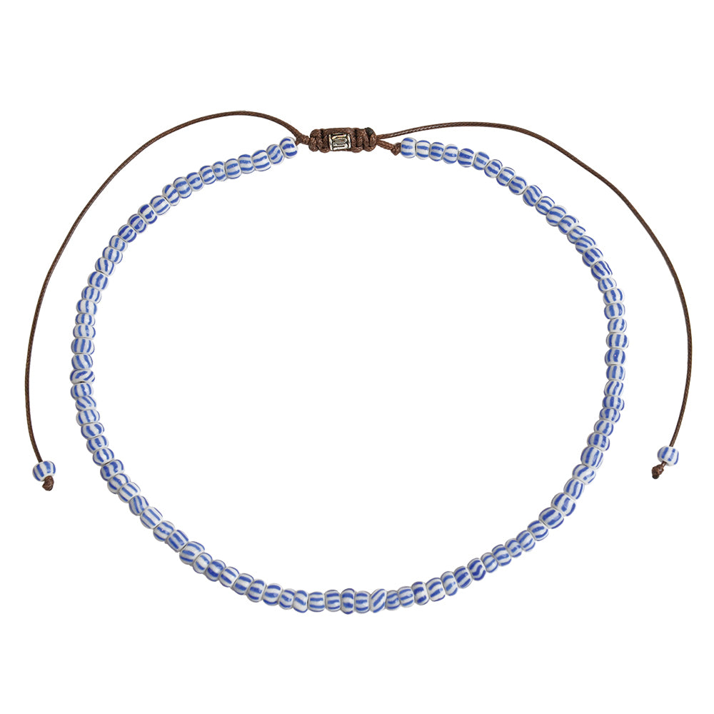 Striped Glass Bead Macrame Necklace - Viva life Jewellery