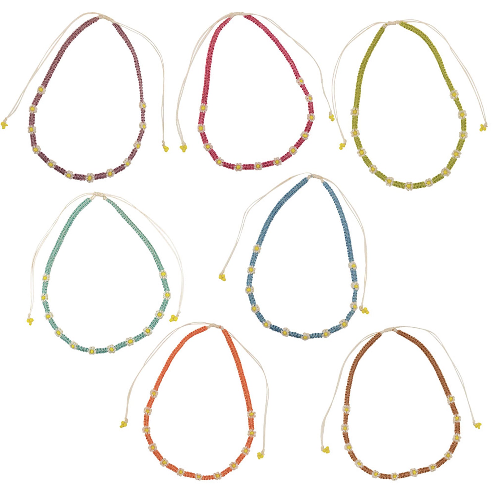 Macrame Daisy Wax Cord Necklace - Viva life Jewellery