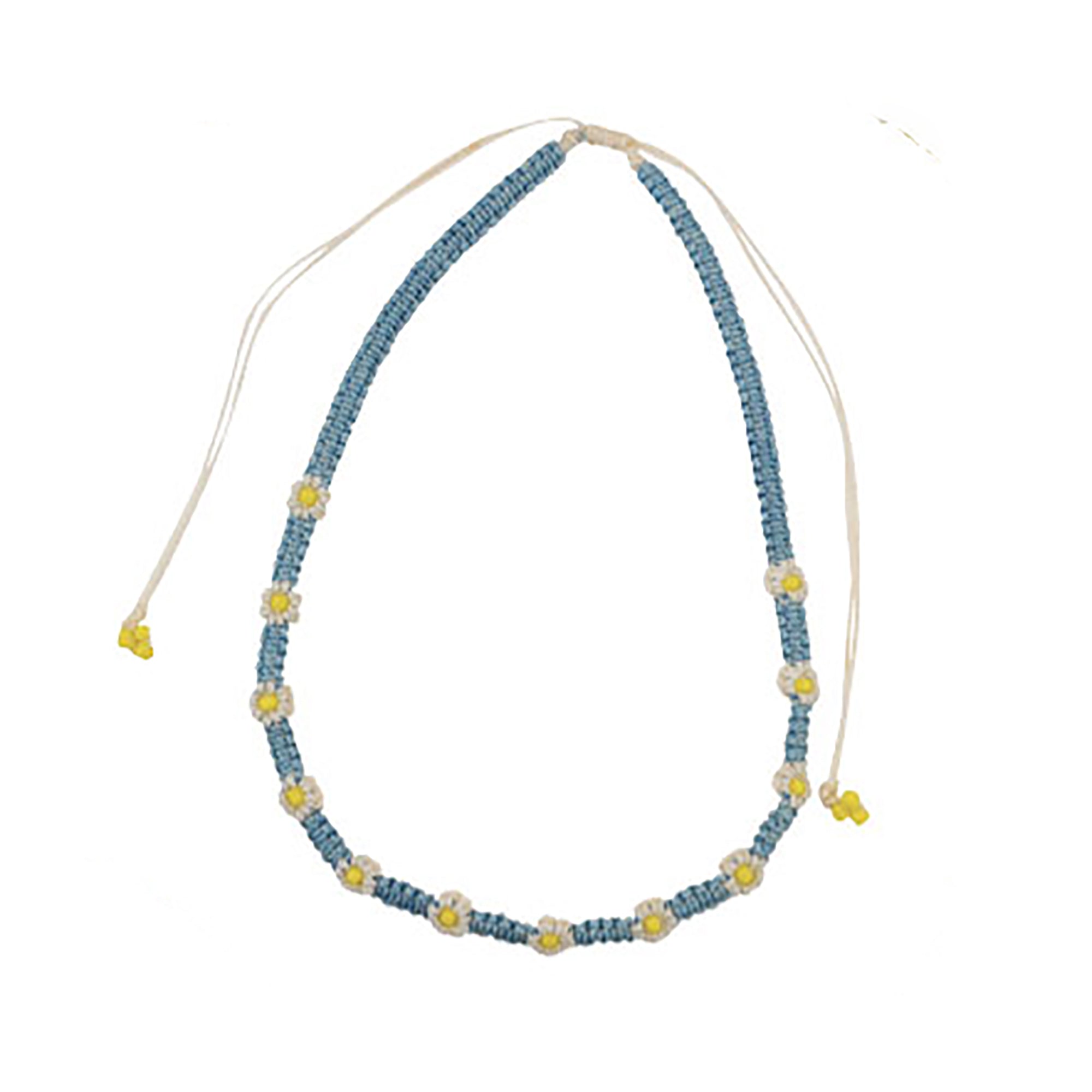Macrame Daisy Wax Cord Necklace - Viva life Jewellery