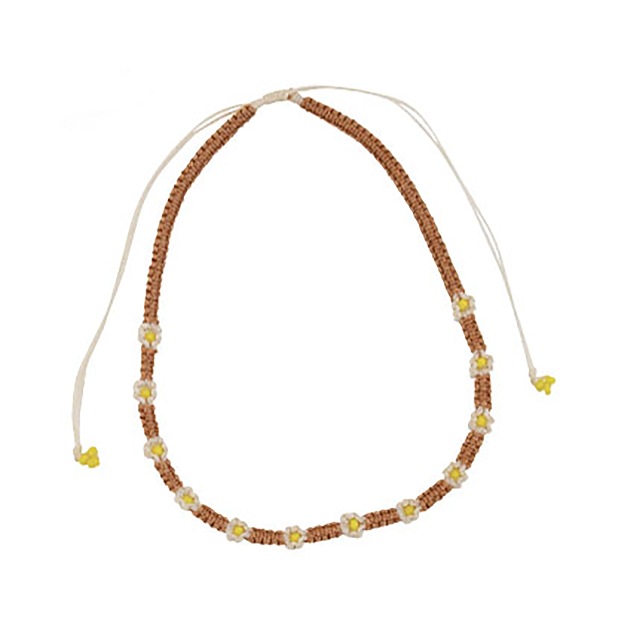 Macrame Daisy Wax Cord Necklace - Viva life Jewellery