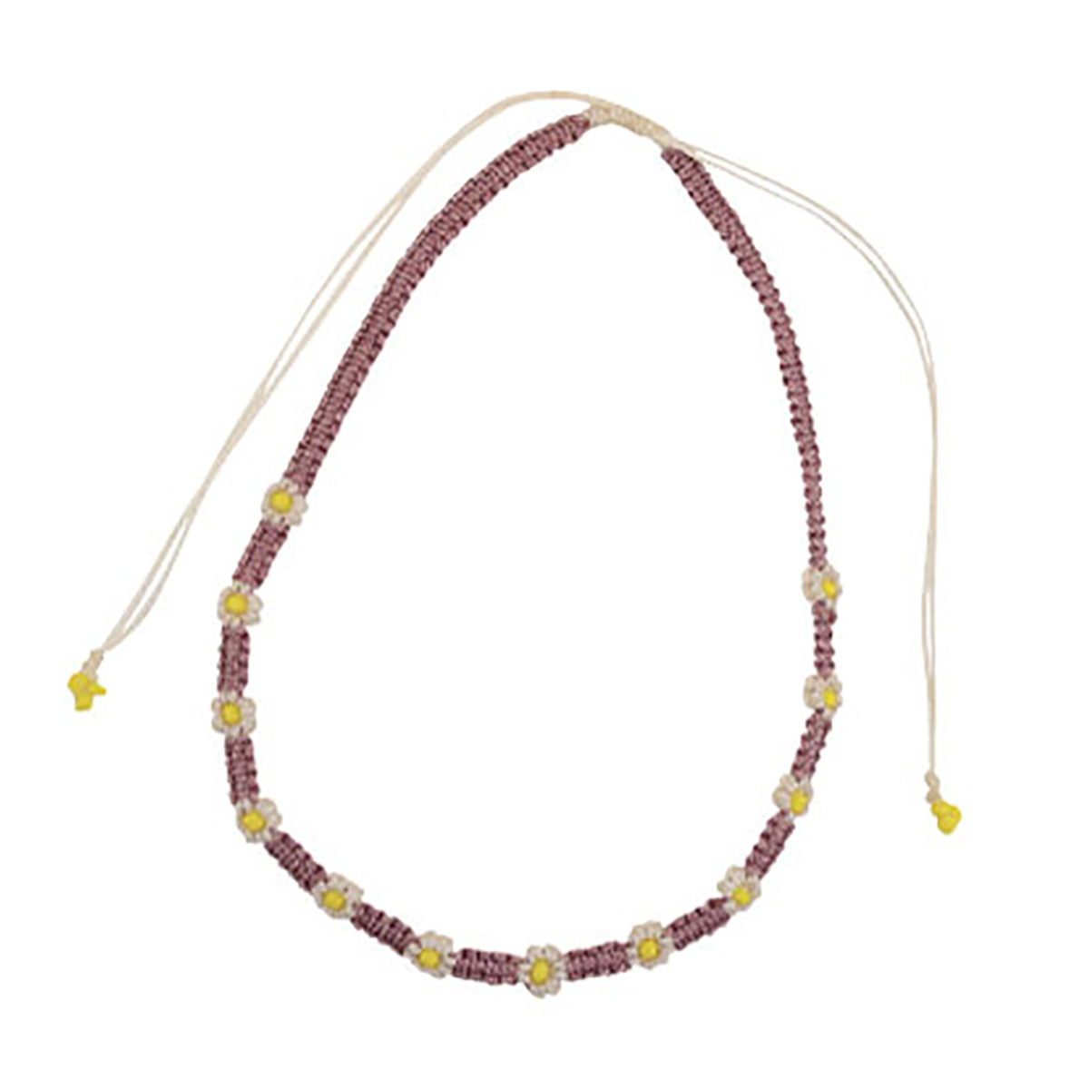 Macrame Daisy Wax Cord Necklace - Viva life Jewellery