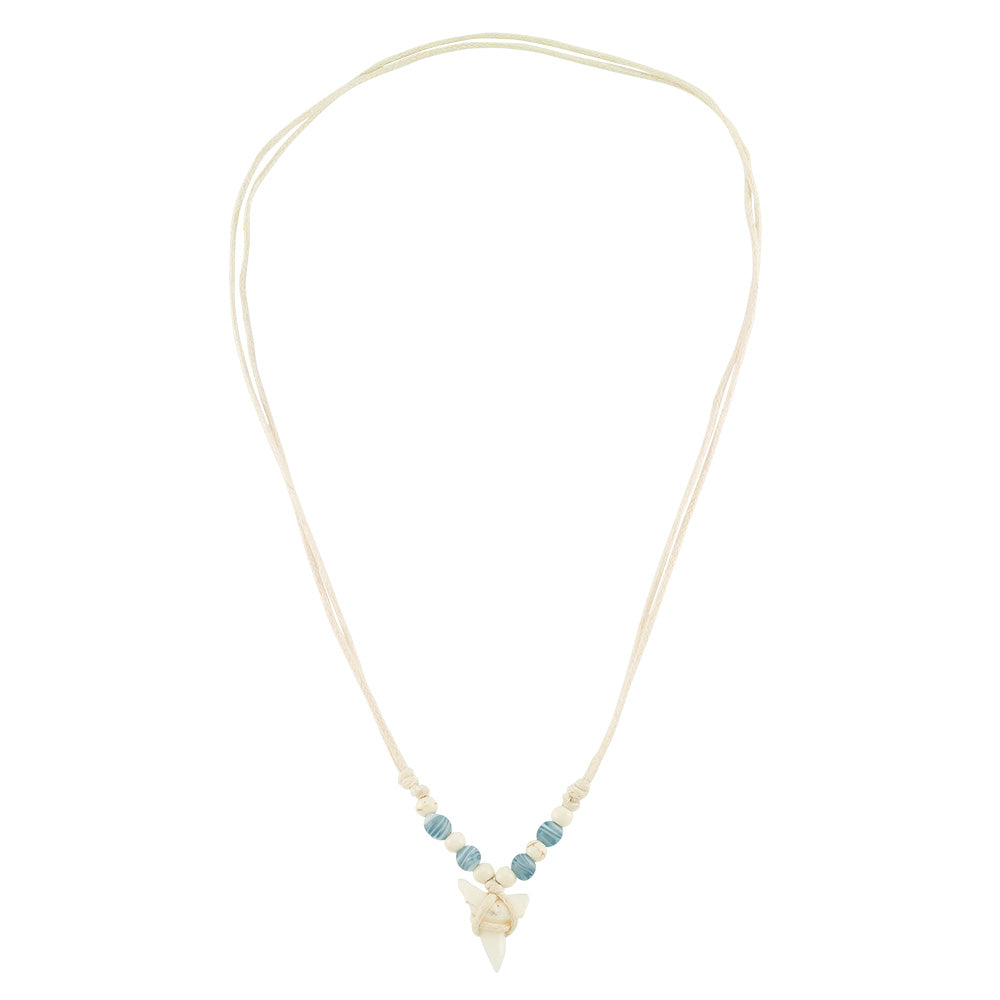 White Sands Glass Bead Sharktooth Necklace