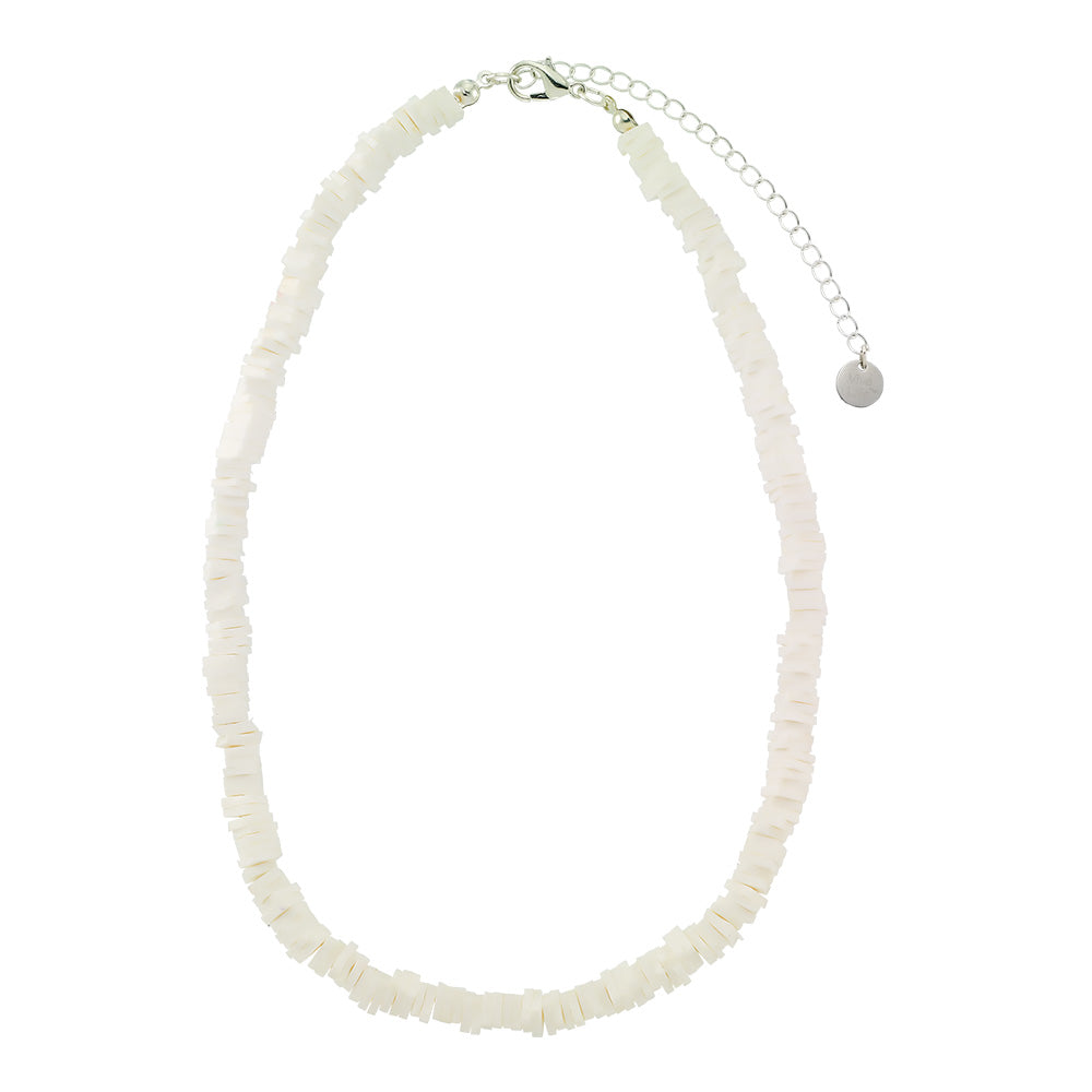 Horizon White Square Clay Chip Necklace