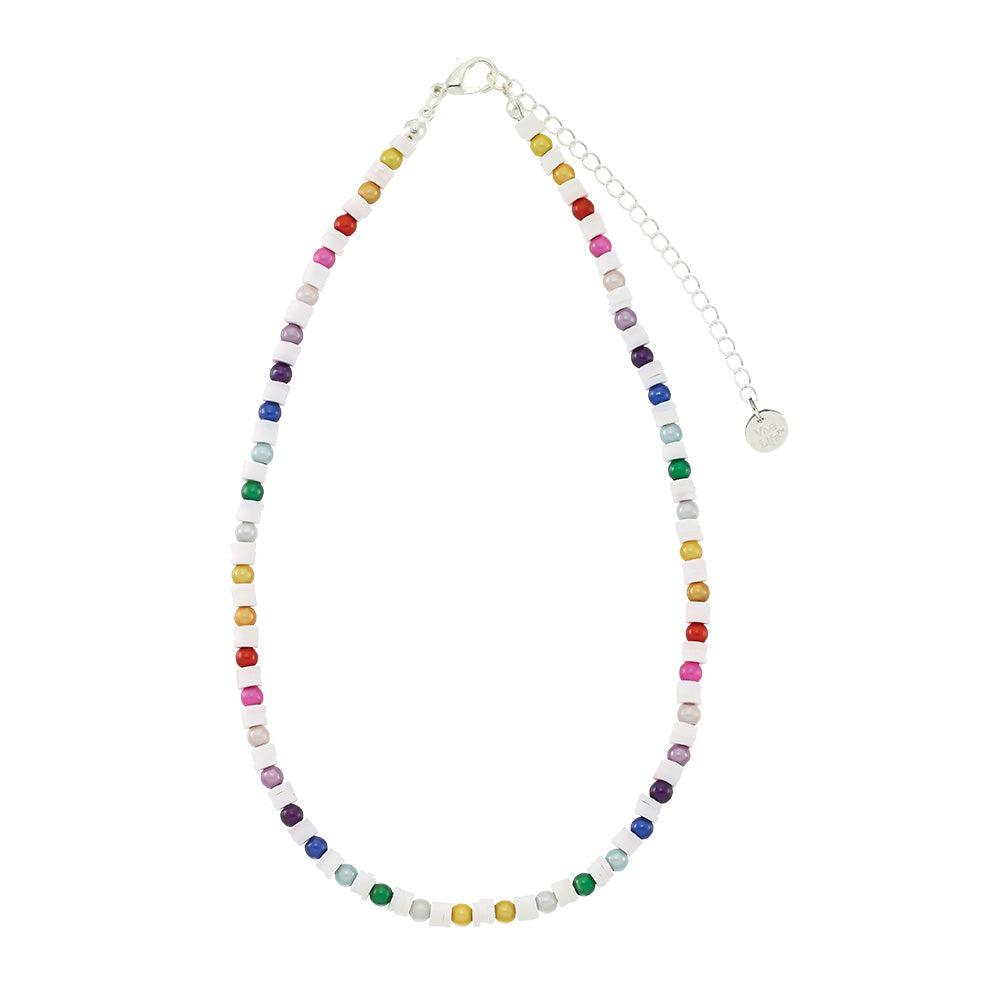 Positano - 8-10mm hand-knotted semiprecious gemstone rainbow bead neck –  Costa Blanca Designs