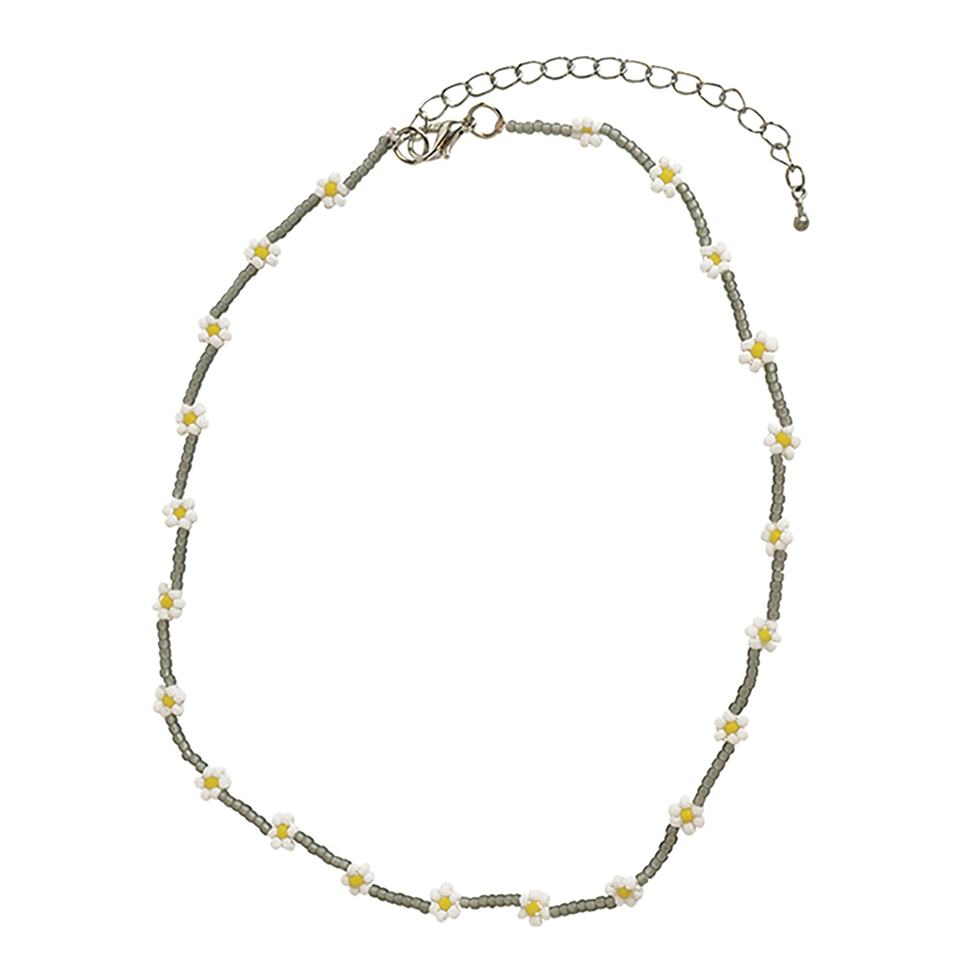 Frosted Seed Bead Daisy Necklace - Viva life Jewellery