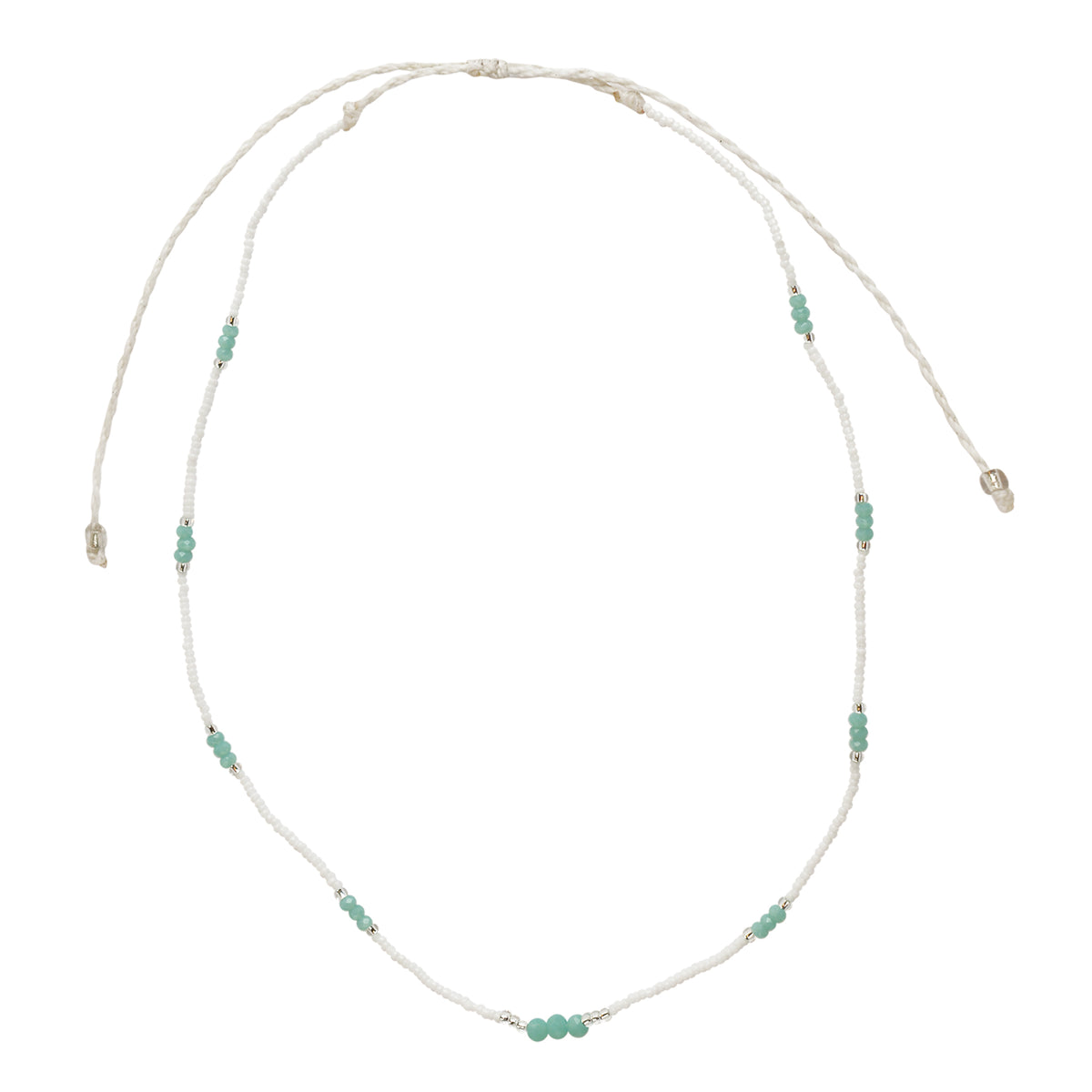 Seed Bead &amp; Faceted Bead Wax Cord Necklace - Viva life Jewellery