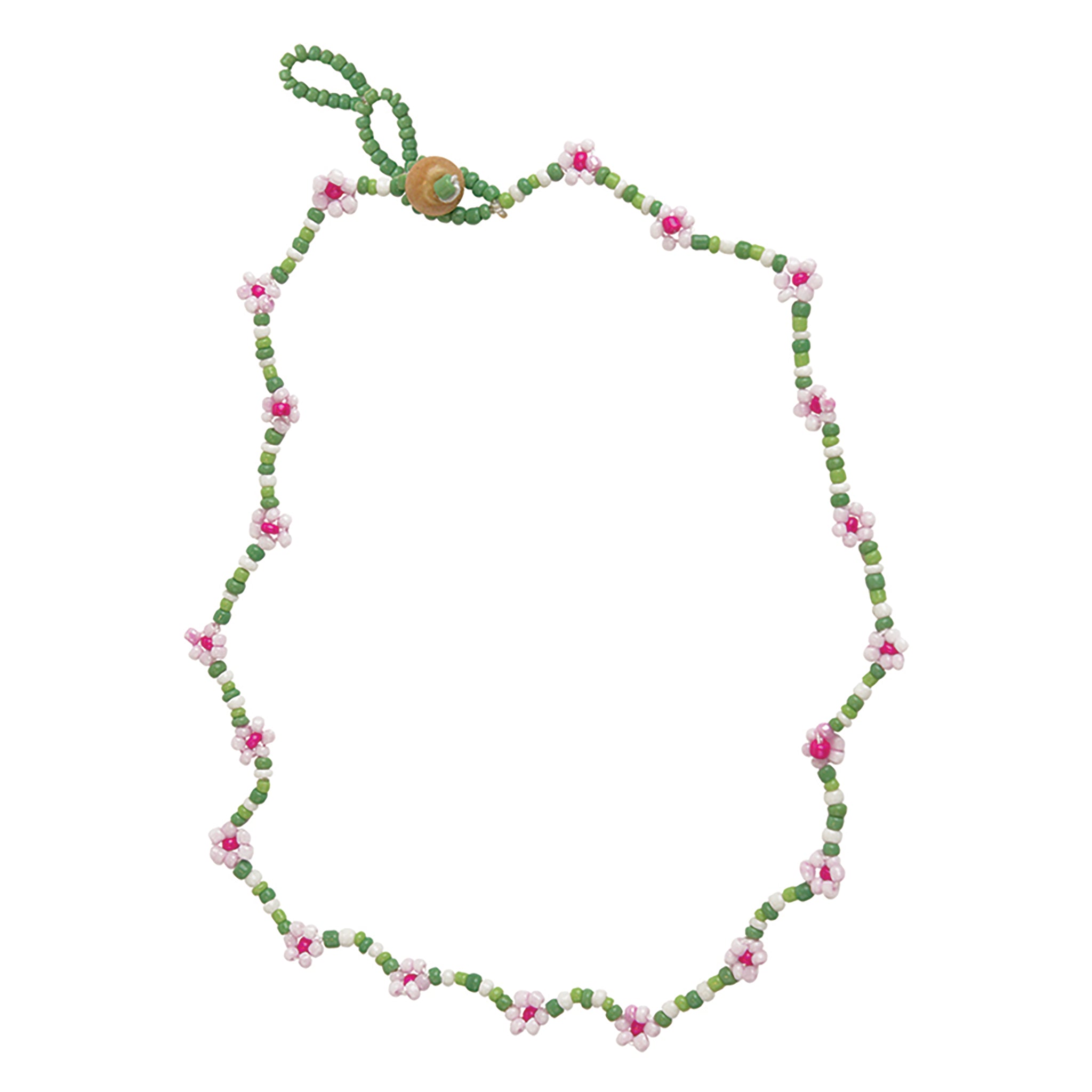 Make your own jewellery kit - makes a pretty beaded blue flower necklace &  pink bracelet - no tools needed - ages 12 years+ — Busy Beading
