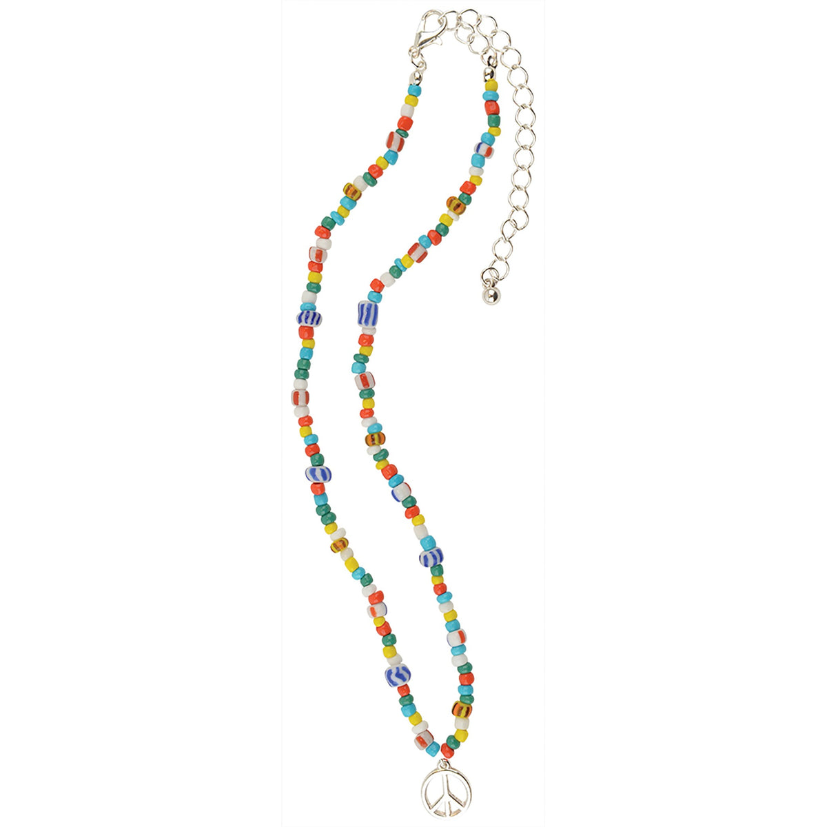 Multi Seed Bead Peace Sign Necklace - Viva life Jewellery