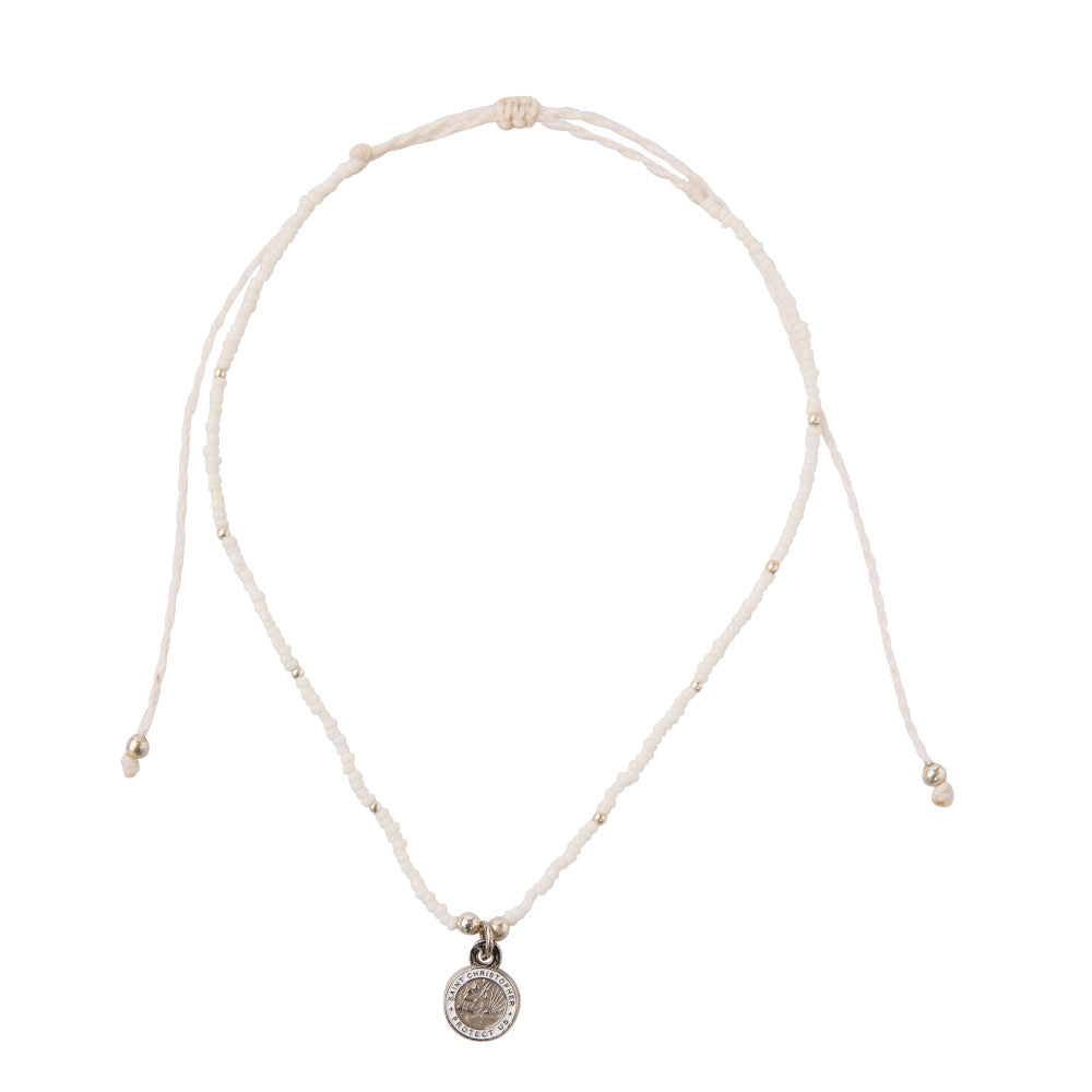 Seed Bead Saint Christopher Charm Necklace